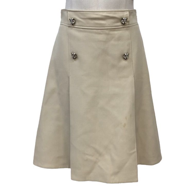 Gucci Gucci Beige Wool Silk Blend Skirt Size 42 Size 28" / US 6 / IT 42 - 1 Thumbnail