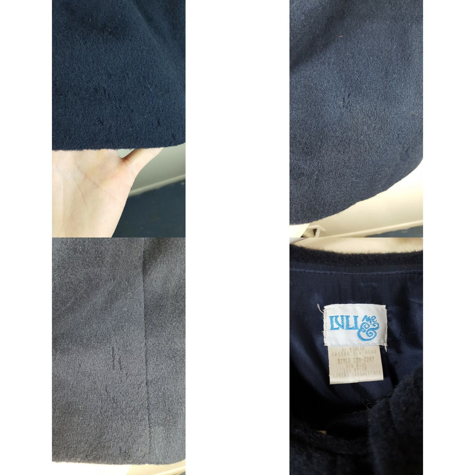 Vintage VINTAGE Luli & Me Wool Dress Navy Blue A-Line Long Sleeve Collared Buttoned 80s Womens Size 7 Size M / US 6-8 / IT 42-44 - 8 Thumbnail