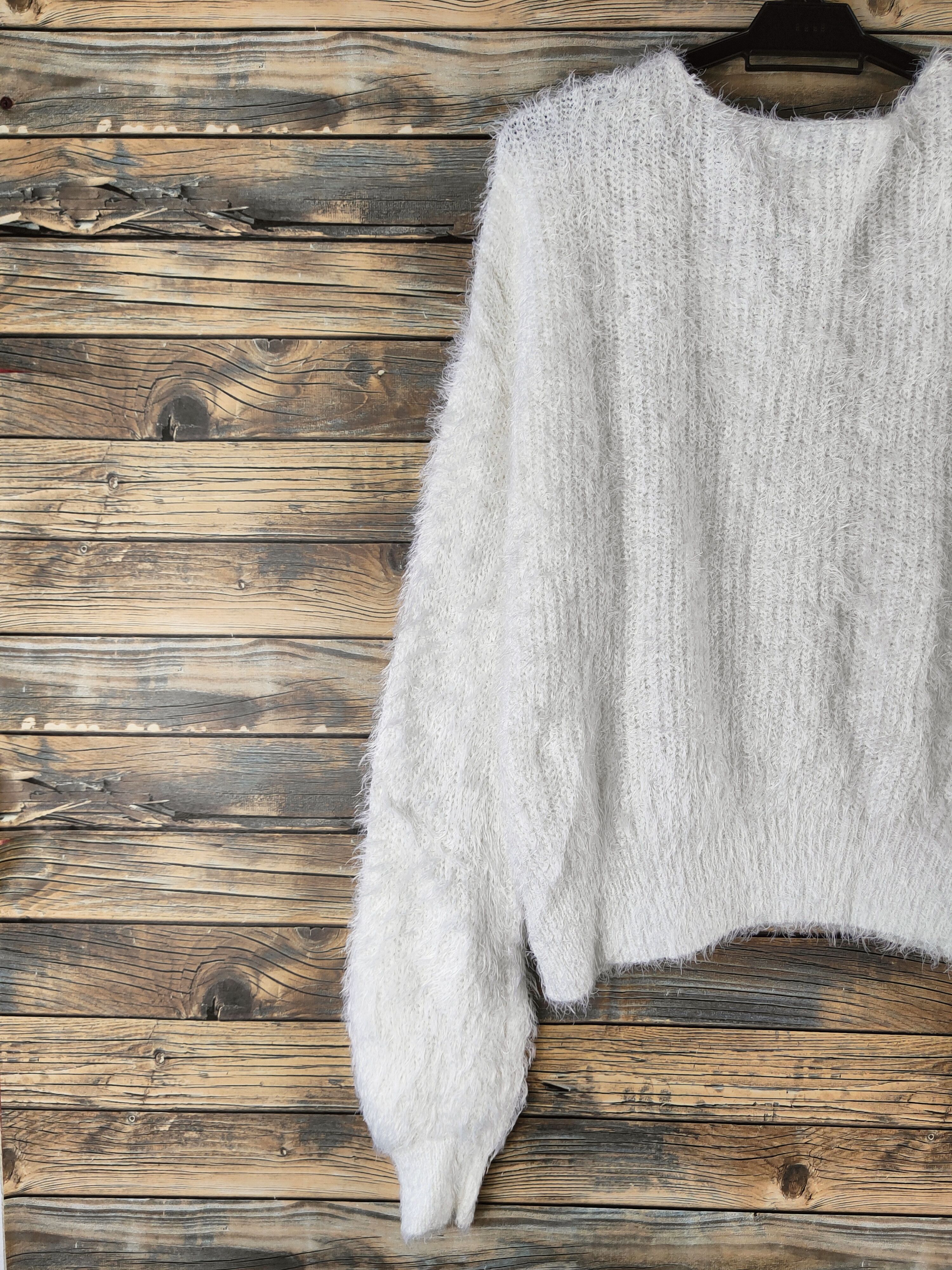Japanese Brand DL Emsexcite White Fur shaggy Mohair Knitwear #46-1000 Size M / US 6-8 / IT 42-44 - 8 Thumbnail