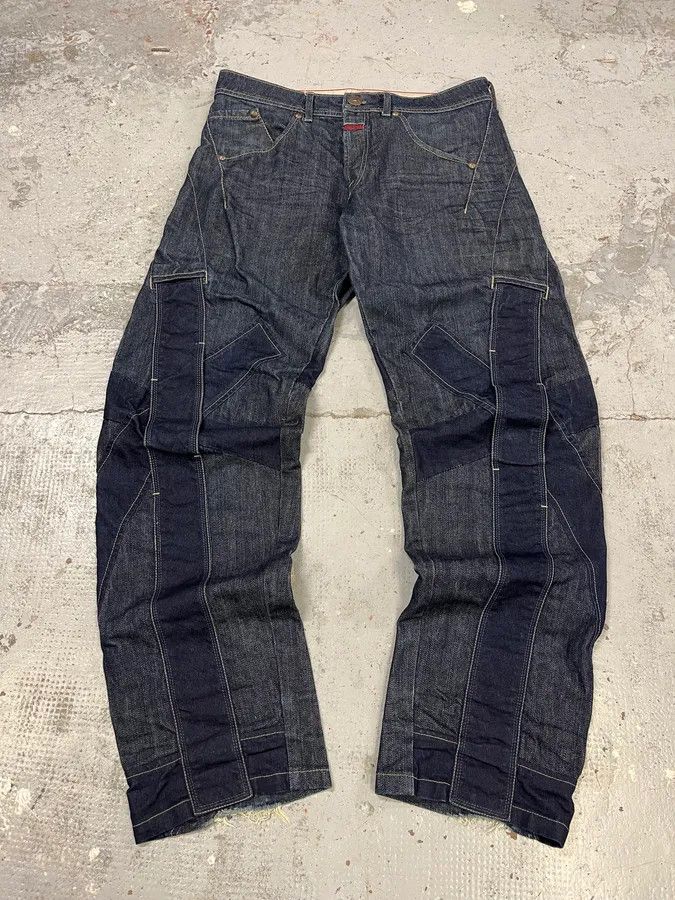 Marithe + Francois Girbaud SS2006 Marithé + François Girbaud Navy Structural Brut Denim Jeans Size US 34 / EU 50 - 6 Thumbnail