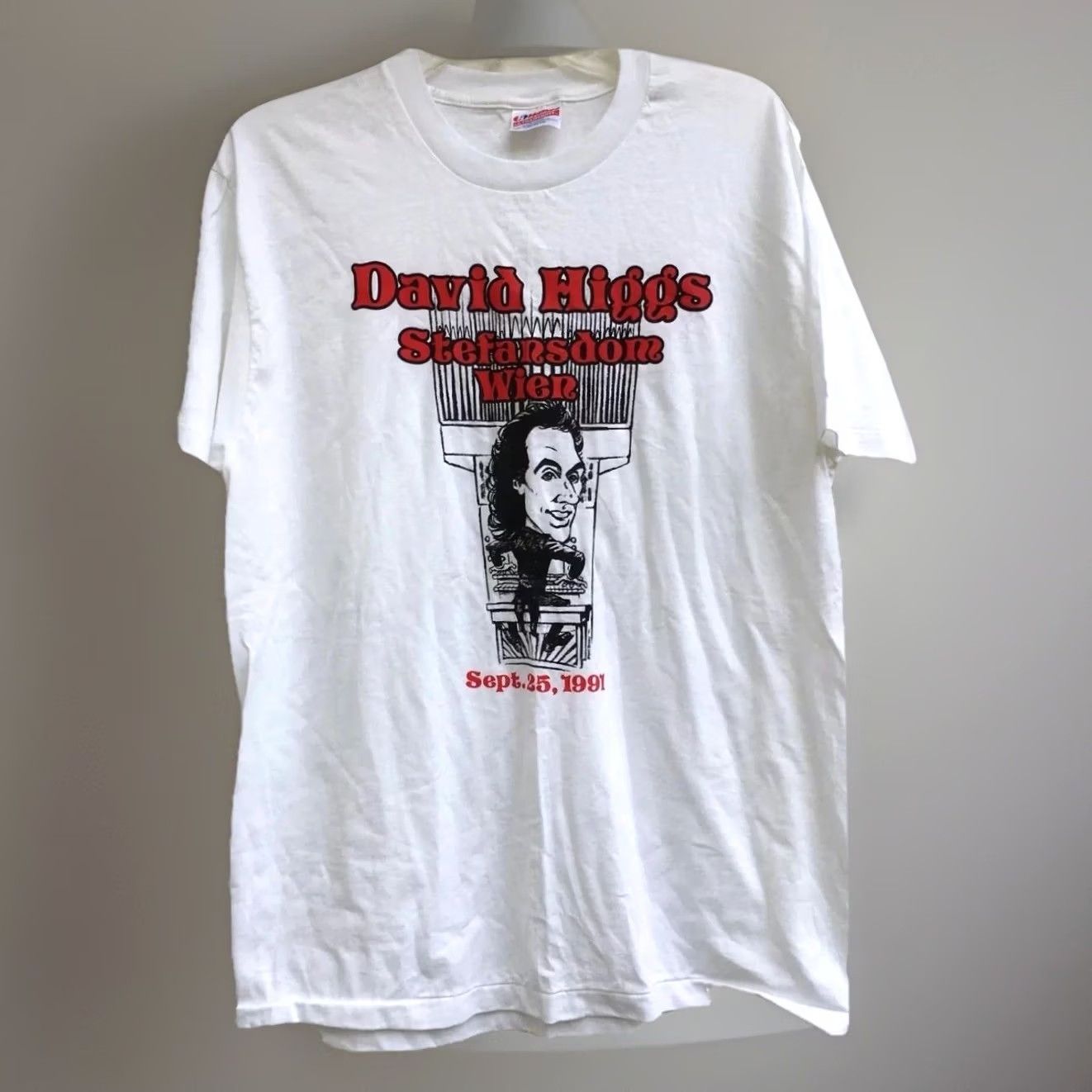 Hanes Vintage Hanes T Shirt 90s 1990s Short Sleeve Graphic Tee Men Size L White 100% Cotton Hanes ULTRAWEIGHT 42-44 Stefansdom Wien Sept 25 1991 Size US L / EU 52-54 / 3 - 2 Thumbnail