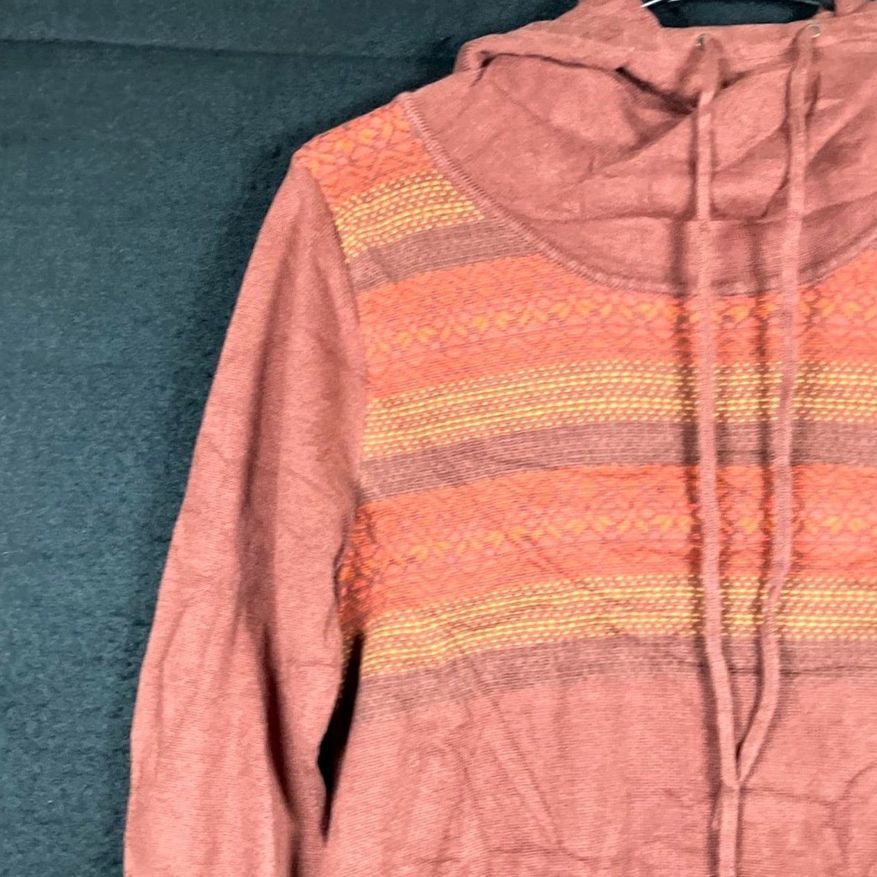 Prana VINTAGE PrAna Womens Sweater Dress Hooded Fair Isle Cotton Blend Small Terracotta CoCo Winter Casual Womens Size S / US 4 / IT 40 - 4 Thumbnail