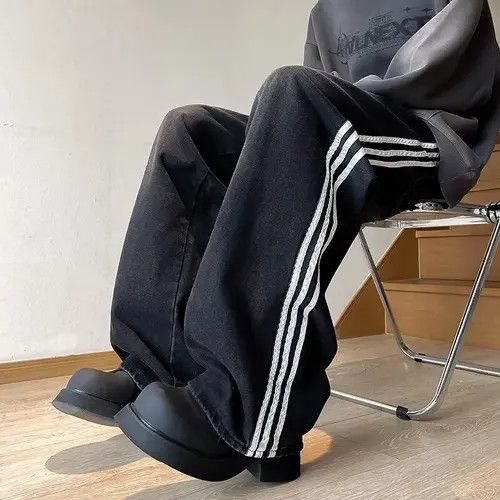 Japanese Brand Harada x Asada Black Baggy Track Wide Leg Flared Denim Jeans Size US 32 / EU 48 - 8 Thumbnail
