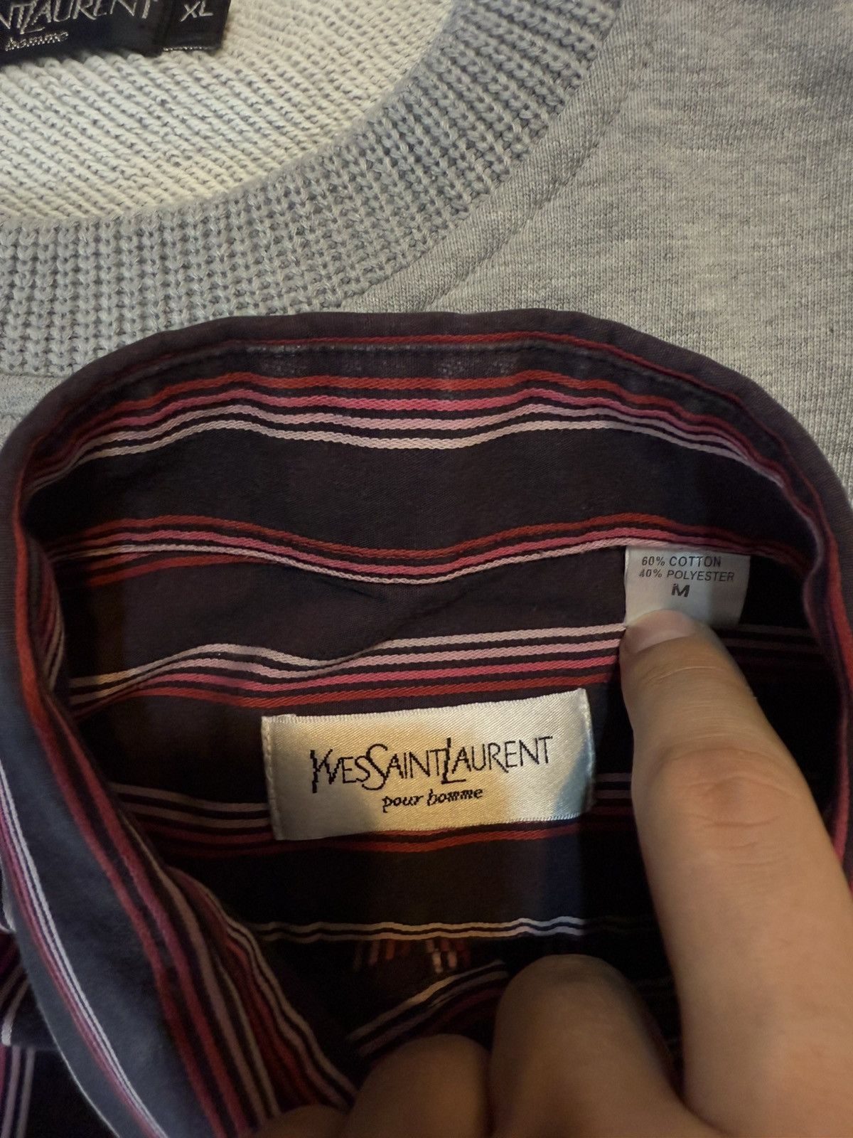 Yves Saint Laurent Black/Red YSL Shirt Striped Size US M / EU 48-50 / 2 - 6 Thumbnail
