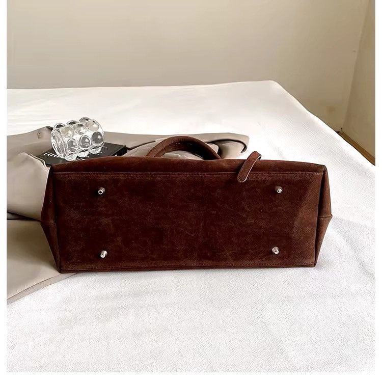 Vintage Retro 90s style suede hobo shoulder trendy brown bag y2k Size ONE SIZE - 9 Thumbnail