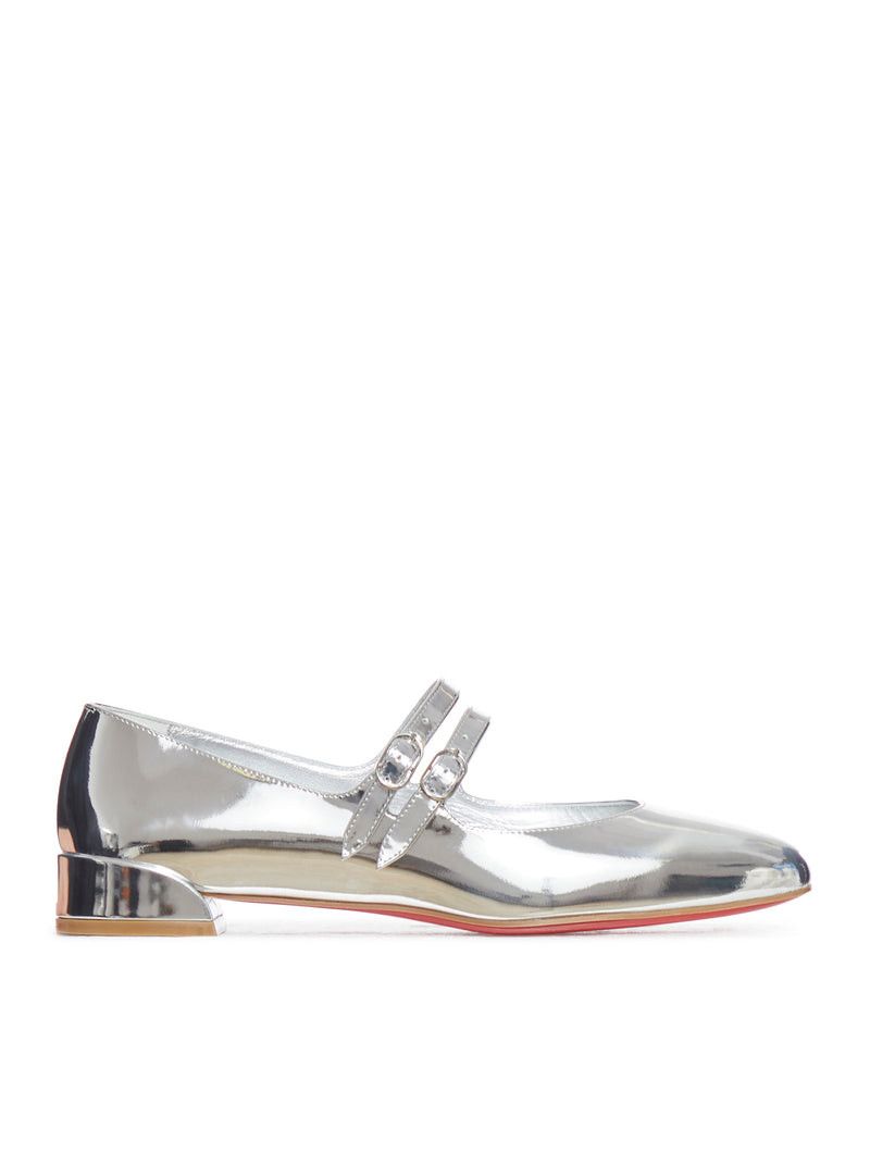 image of Christian Louboutin Sweet Jane Flat in Silver, Women's (Size 9)