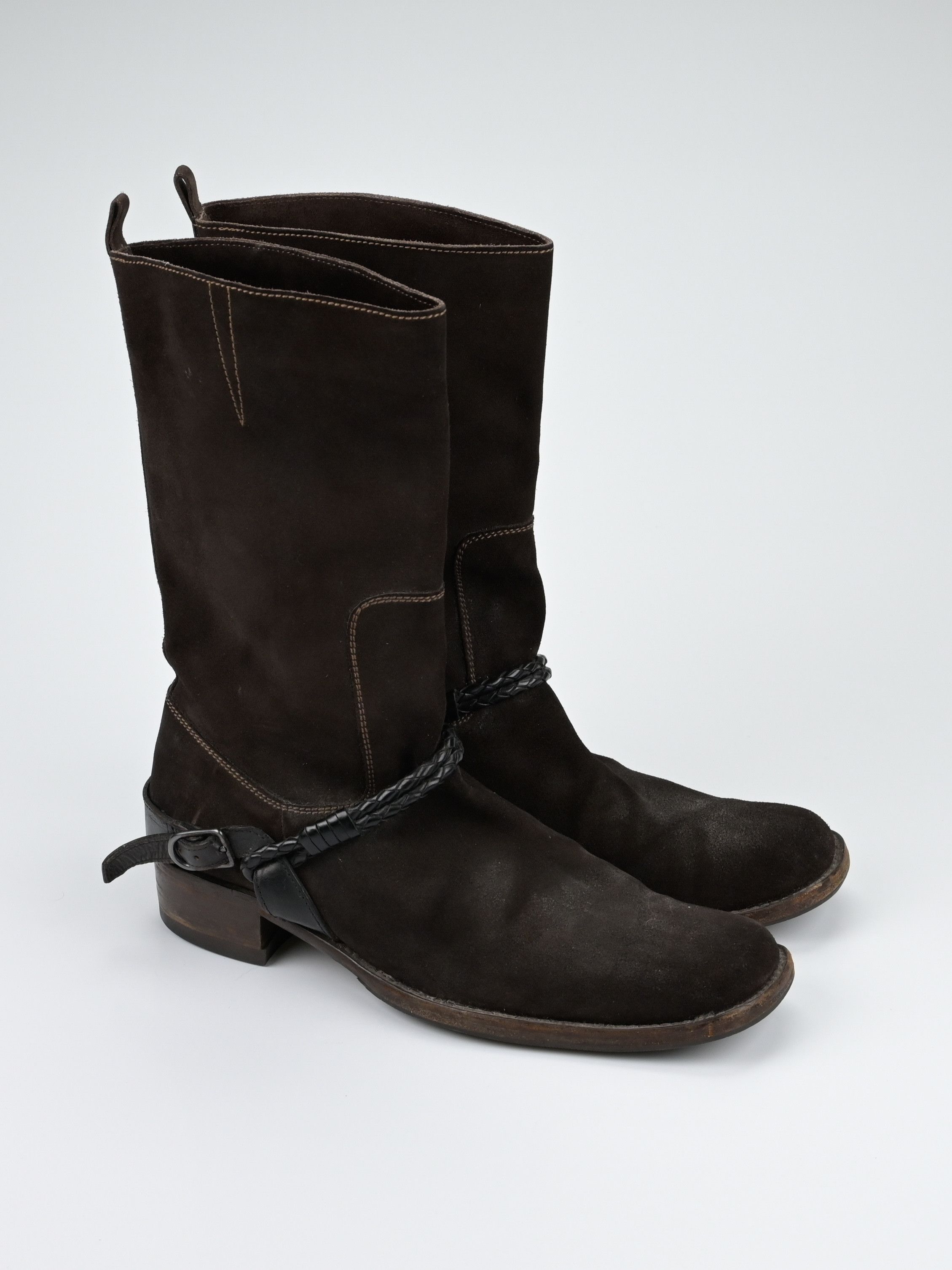 Bottega Veneta Suede Intrecciato Braided Weave Cord Boots Size US 10 / EU 43 - 1 Thumbnail
