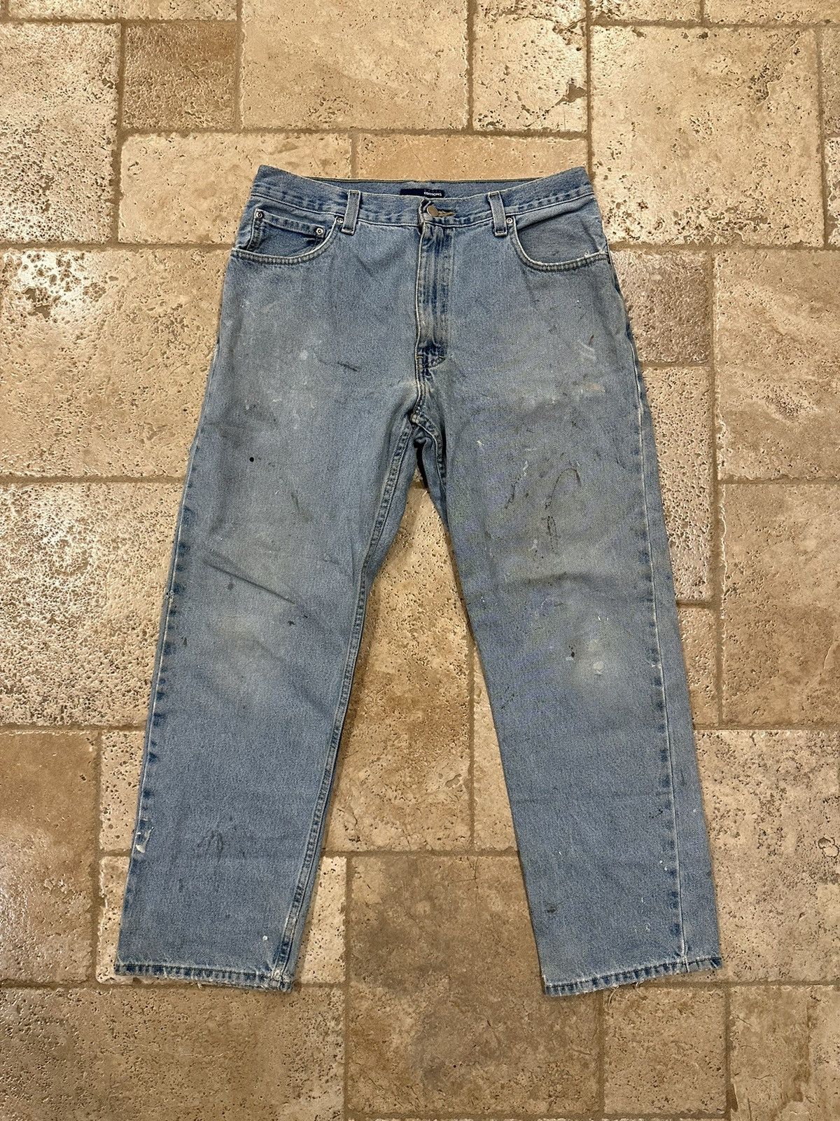 Basic Editions × Vintage Vintage Basic Editions Distressed Painter’s Blue Denim Jeans Size US 34 / EU 50 - 7 Thumbnail