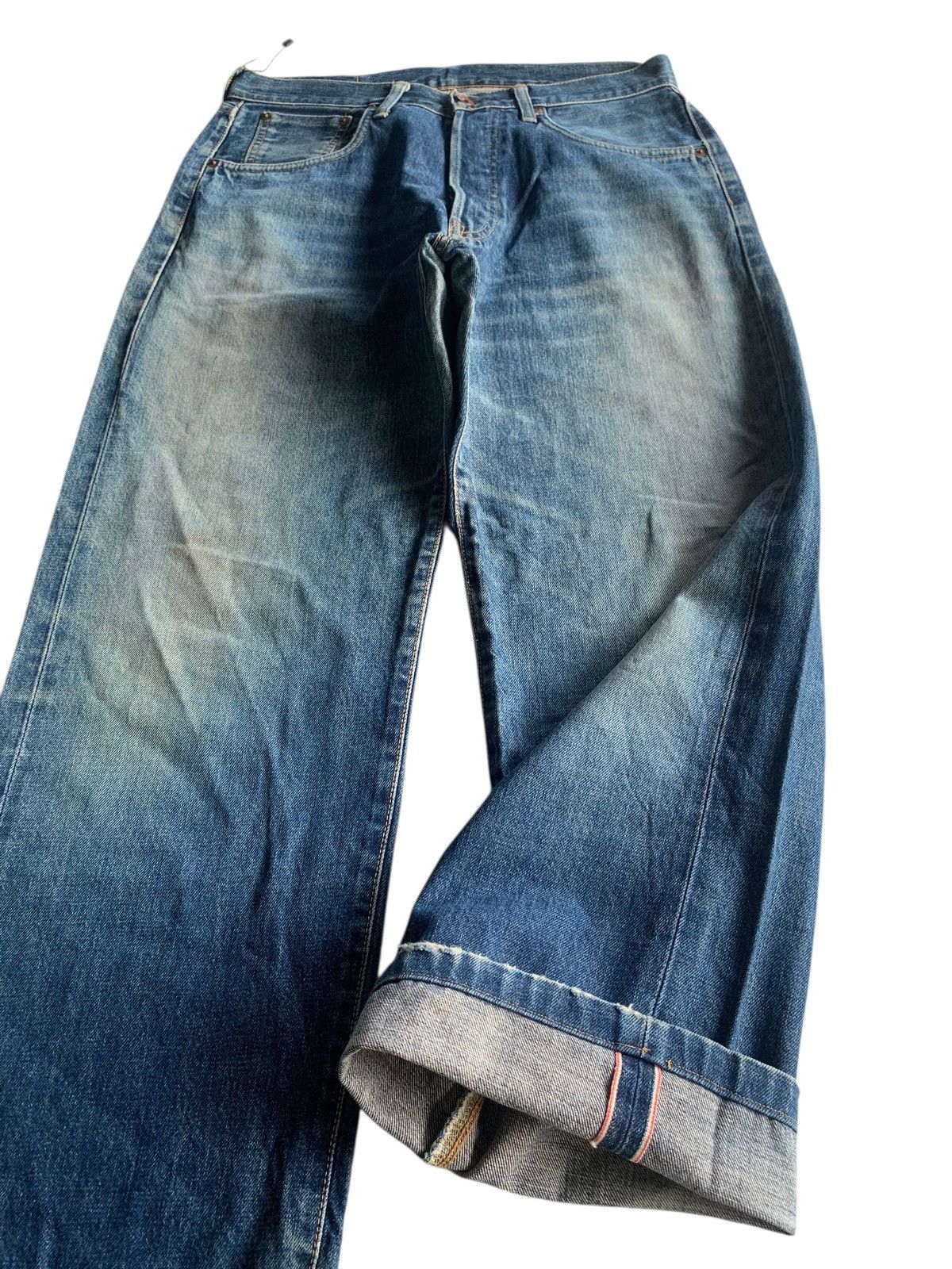 Edwin VINTAGE EDWIN 505 SELVEDGE BAGGY FADED DISTRESSED DENIM Size US 31 - 5 Thumbnail