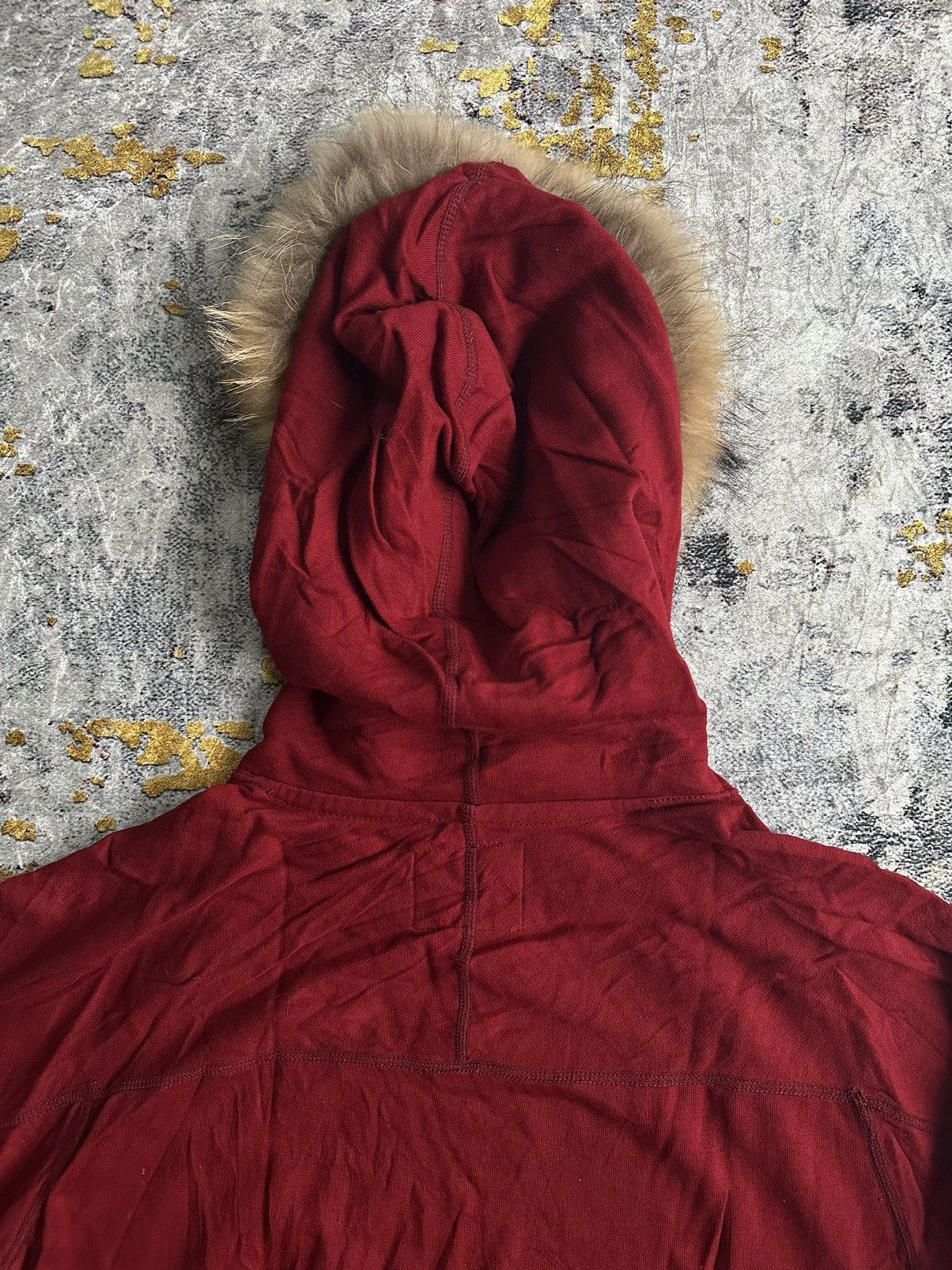 American Eagle Outfitters AMERICAN EAGLE DARK RED FUR HOODIE IFSIXWASNINE LGB STYLE Size US L / EU 52-54 / 3 - 4 Thumbnail