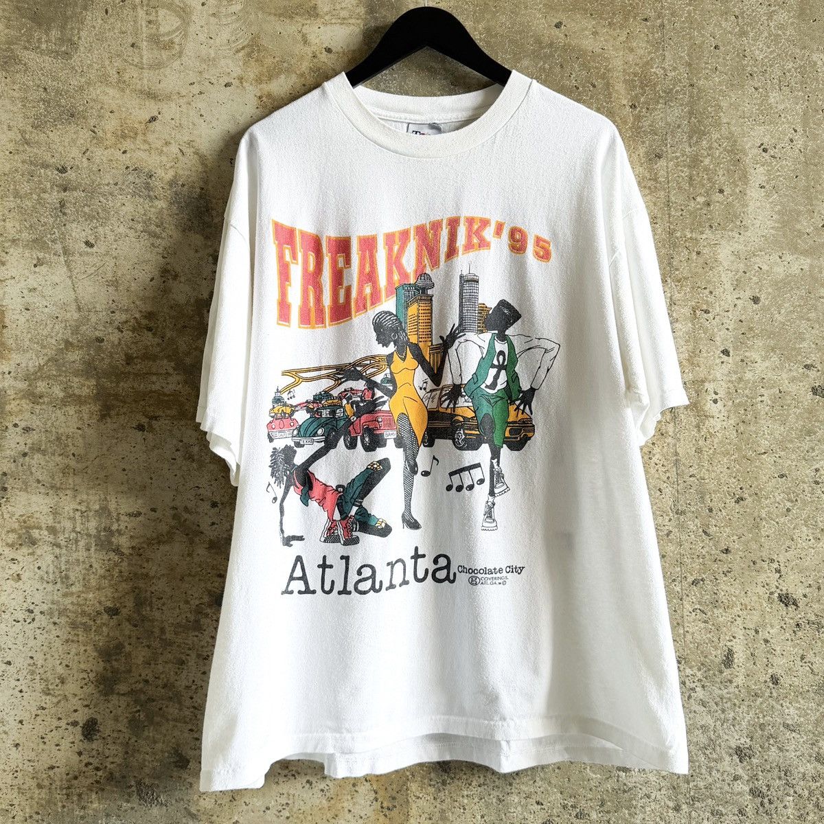 Vintage 90s Single Stitch FREAKNIK ATLANTA 1995 T Shirt Size US XL / EU 56 / 4 - 1 Thumbnail