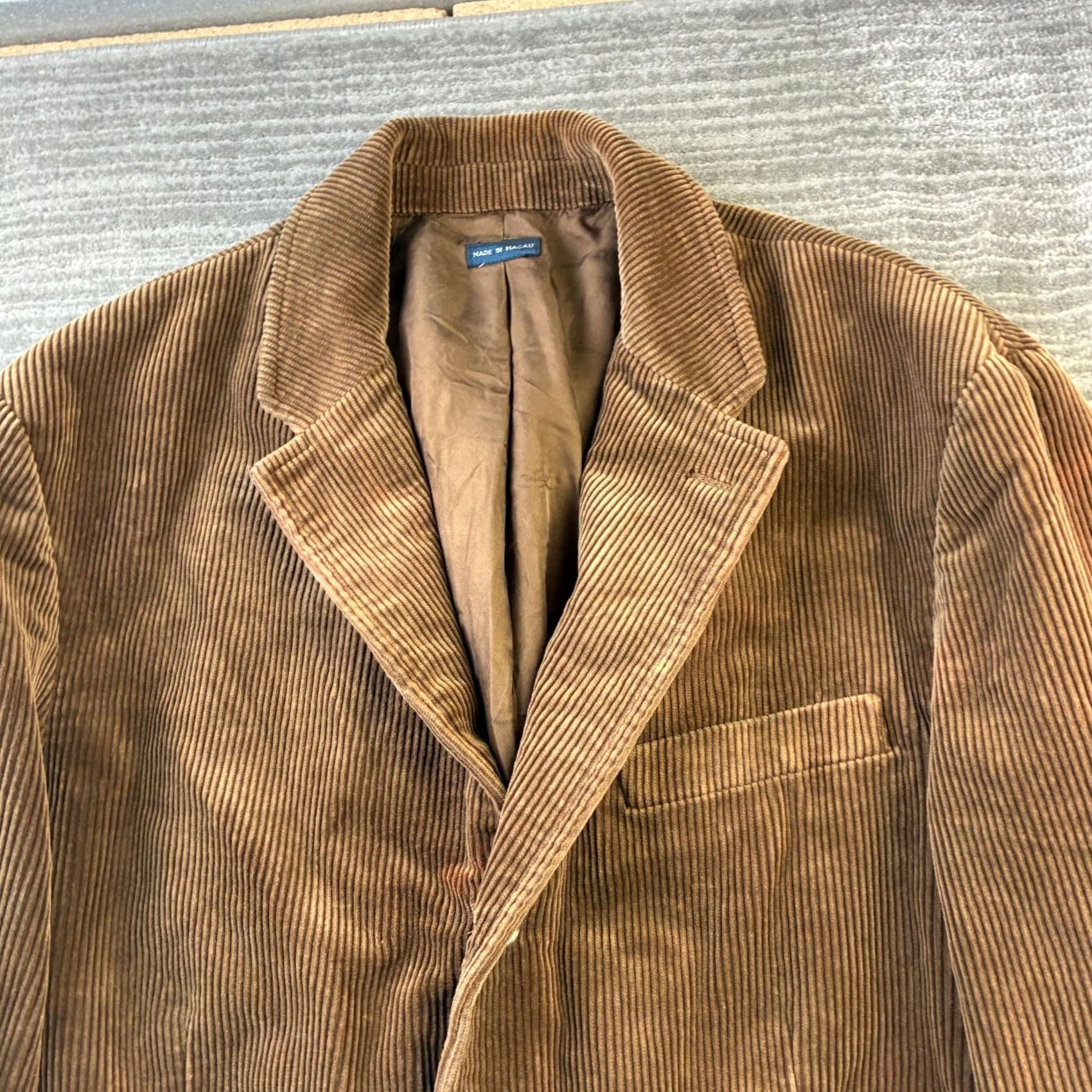 Polo Ralph Lauren VINTAGE Polo Ralph Lauren Blazer Mens Large Brown Corduroy 3 Button Front Three-Button Notch Lapel Single-Breasted Regular Fit Jacket Coat Size US L / EU 52-54 / 3 - 4 Thumbnail