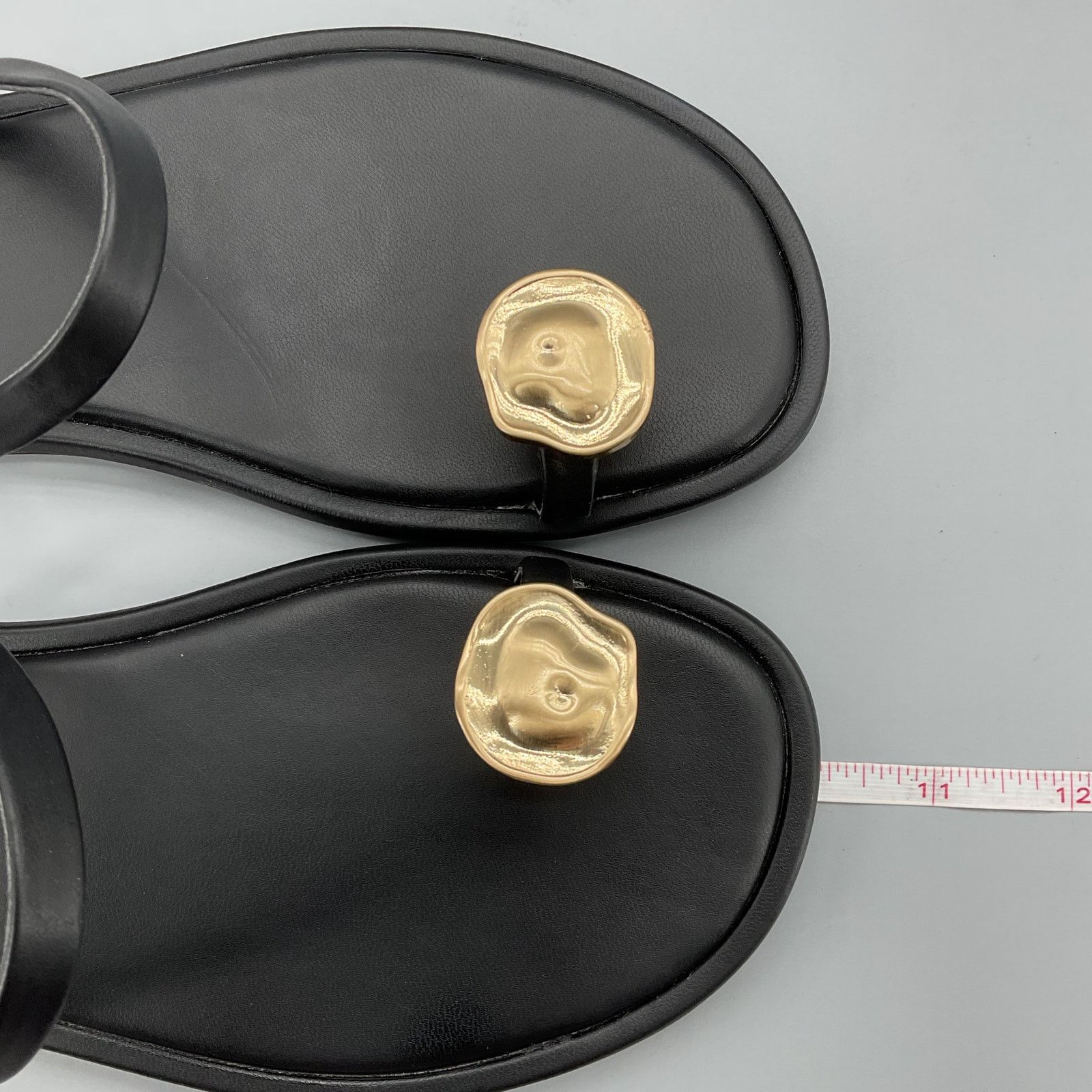 AQUA Aqua Women’s Rita Flat Sandals Black Size 8.5 Size US 8.5 / IT 38.5 - 7 Thumbnail