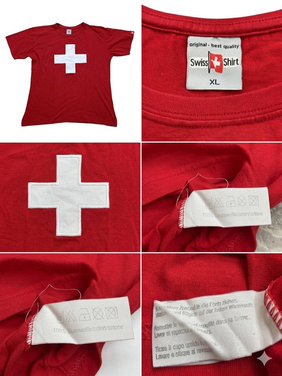 Vintage Swiss Shirt Switzerland Flag Graphic Tee Red XL Size US XL / EU 56 / 4 - 2 Thumbnail
