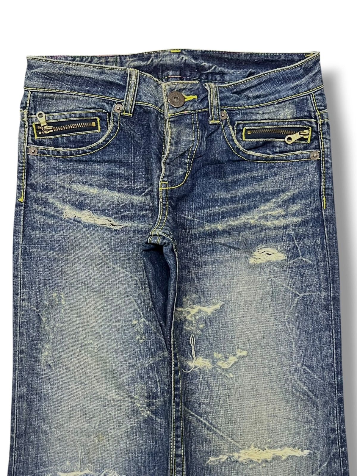 Japanese Brand Vintage 00s CocoLulu Co&Lu Japan - Faded Thunder Wash Size 31" - 4 Thumbnail