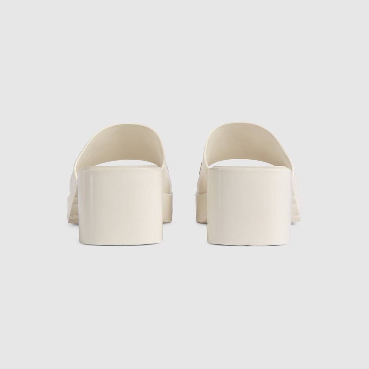 Gucci o1s1wg110225 Rubber Slide Sandals in White Size US 10 / IT 40 - 4 Thumbnail