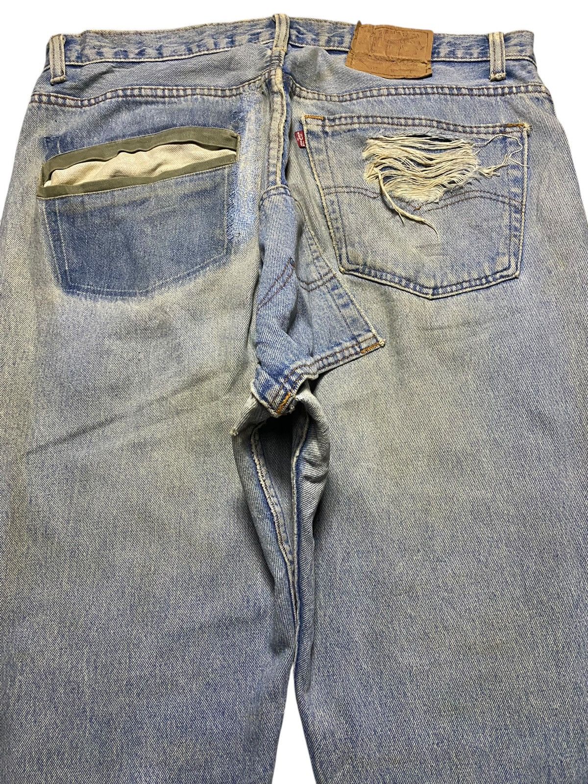 Levi's Vintage Clothing Levis 501 80’s Grunge Patches Style Distressed Jeans Size US 36 / EU 52 - 4 Thumbnail