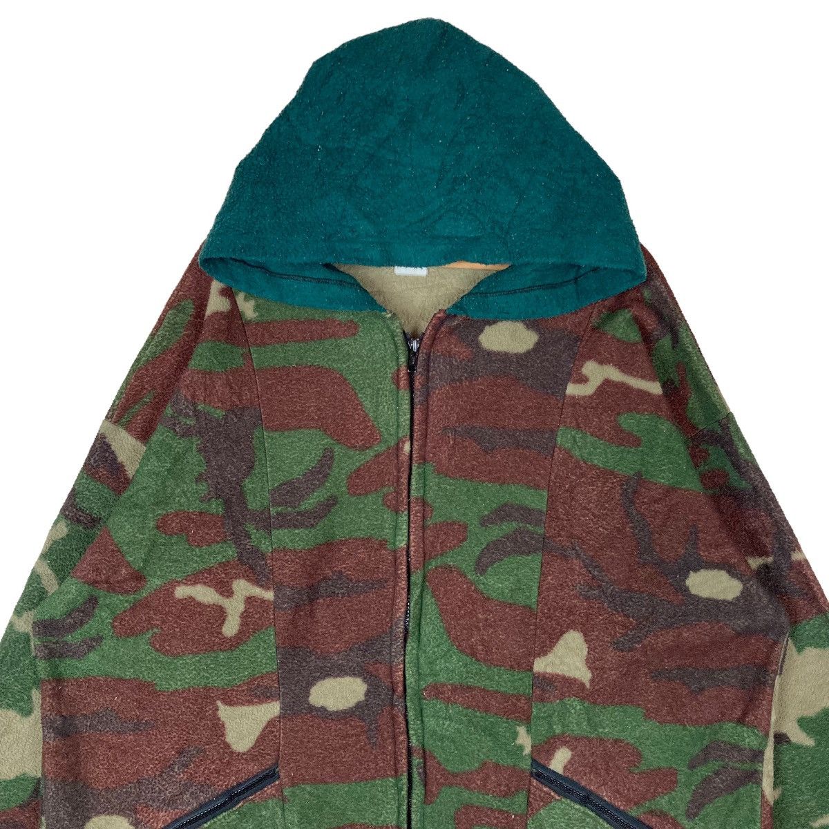 Vintage Vintage Black Spoon Camouflage Full Zipper Hoodie Fleece Size US XL / EU 56 / 4 - 2 Thumbnail