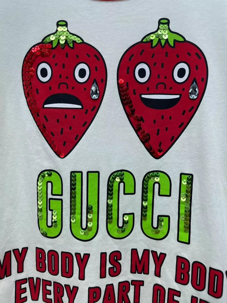 Gucci Gucci Strawberry sequin short-sleeved T-shirt 2504-Nextarro Size XS / US 0-2 / IT 36-38 - 3 Thumbnail