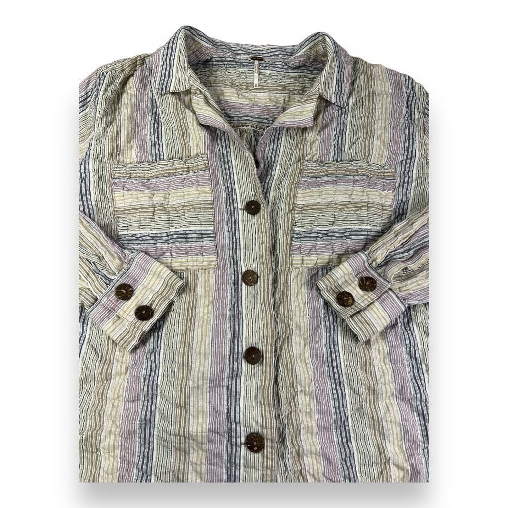 Free People Free People High Tide Multi Stripe Button Down Top Size Medi Size M / US 6-8 / IT 42-44 - 2 Thumbnail