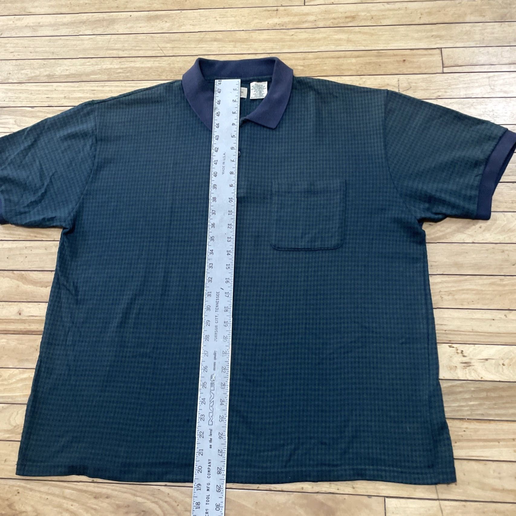 Vintage VINTAGE St. John's Bay Polo Shirt Men 2XL Blackwatch Geometric Green Blue Grunge Polo Shirt Mens 90s"} Size US XXL / EU 58 / 5 - 7 Thumbnail