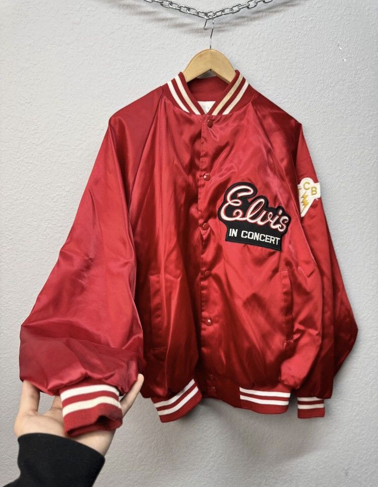 Vintage VTG Vintage 1970s Elvis in Concert Satin Souvenir Jacket TCB Size US L / EU 52-54 / 3 - 6 Thumbnail