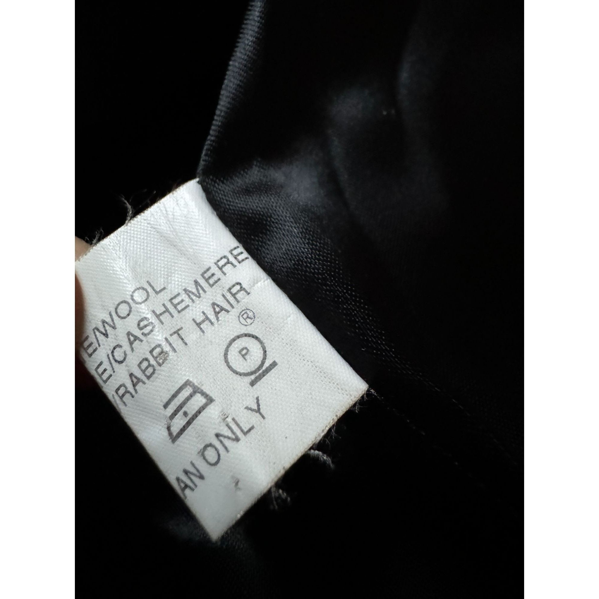 Thierry Mugler Vintage Black Wool Cashmere Angora Coat Size M / US 6-8 / IT 42-44 - 7 Thumbnail
