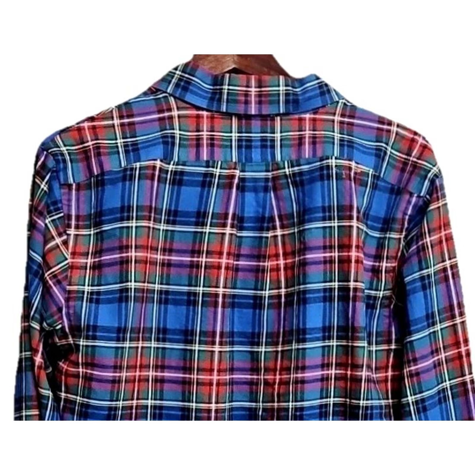 Ralph Lauren Polo Ralph Lauren Classic Fit Performance Flannel Plaid Button-Up Shirt L Men Multicolor Cotton Size US L / EU 52-54 / 3 - 6 Thumbnail