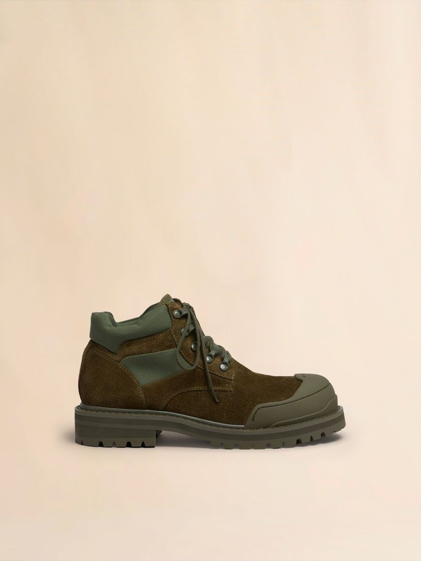 Marni o1f1d3z0226 Suede Patchy Combat Boots in Green Size US 8 / EU 41 - 1 Thumbnail