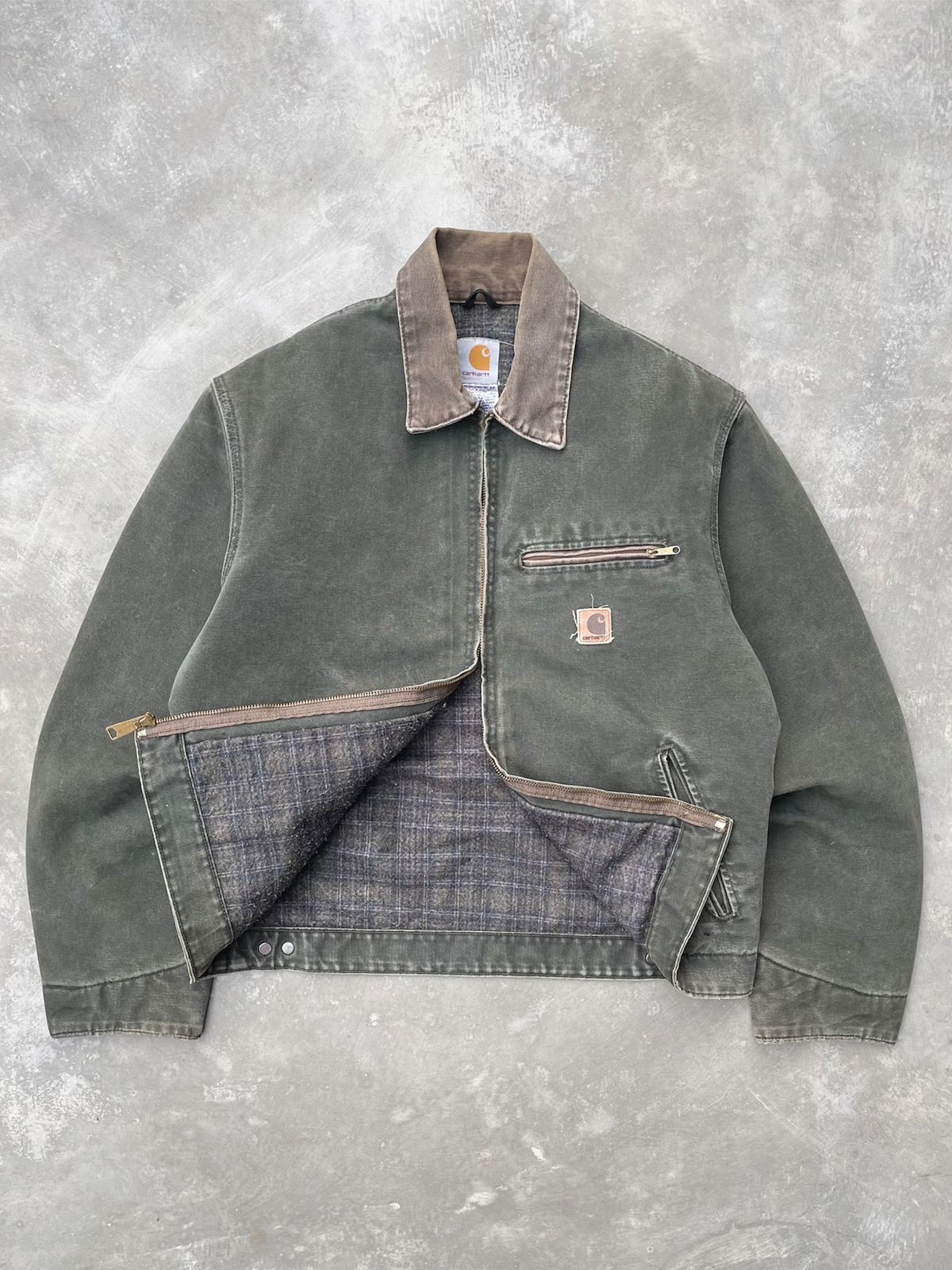 Carhartt Vintage Faded Mosgreen Carhartt Detroit Jacket J97-MOS Size US M / EU 48-50 / 2 - 3 Thumbnail