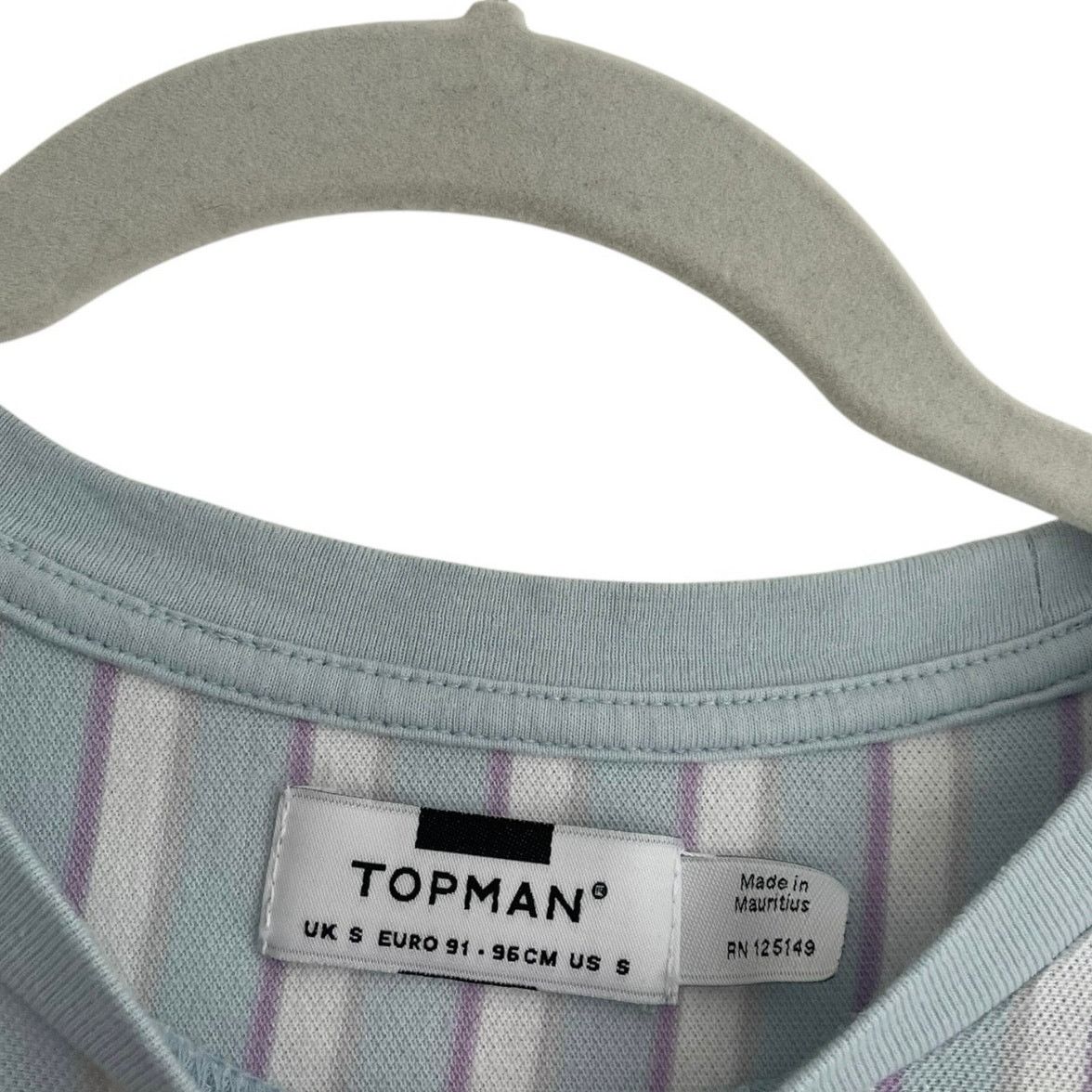 Topman Topman Mens Blue & Purple Striped Short Sleeve Tee Size US S / EU 44-46 / 1 - 6 Thumbnail