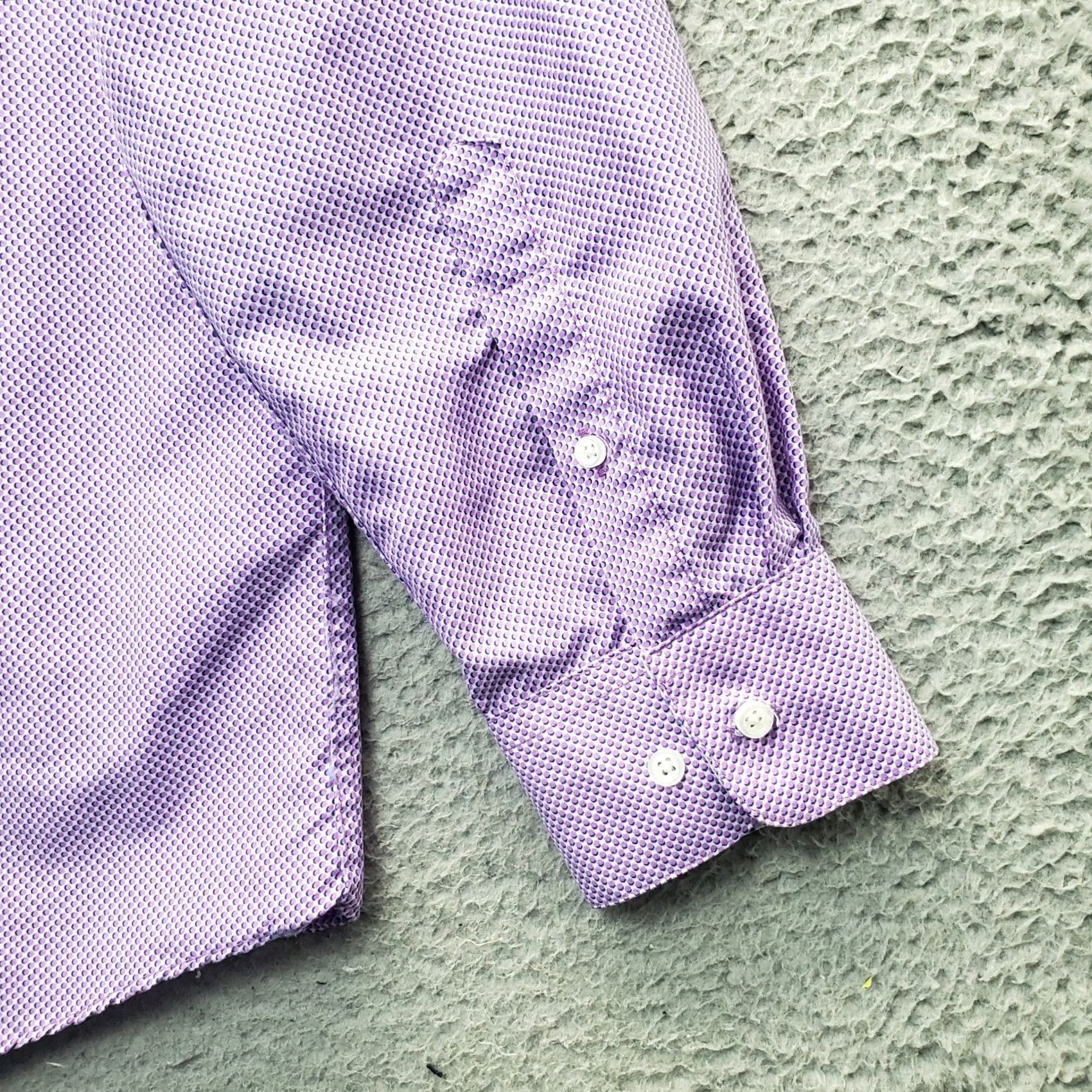 Nicole Miller Nicole Miller Dress Shirt Mens Large Multi Polka Dot Classic Collared Button Down Size 42R - 6 Thumbnail