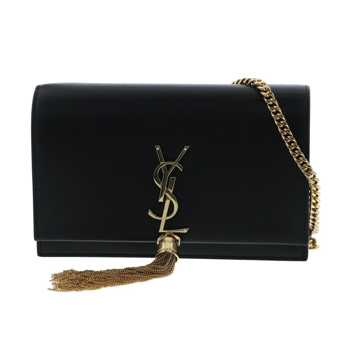 image of YVES Saint Laurent Chain Wallet Black, Women's