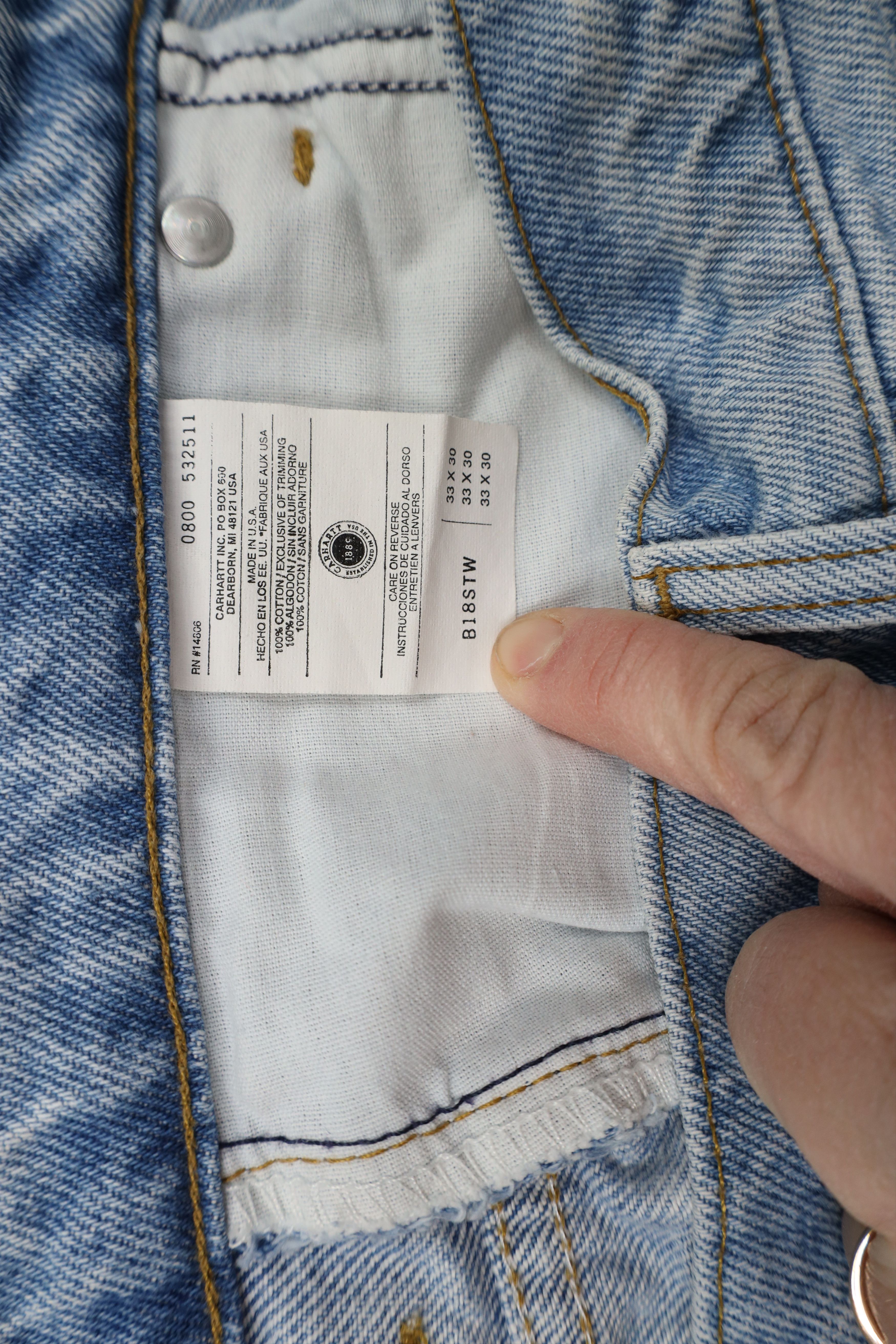 Carhartt × Vintage Vintage Y2K 2000 Carhartt Straight Leg Denim Jeans Blue USA Size US 33 - 9 Thumbnail