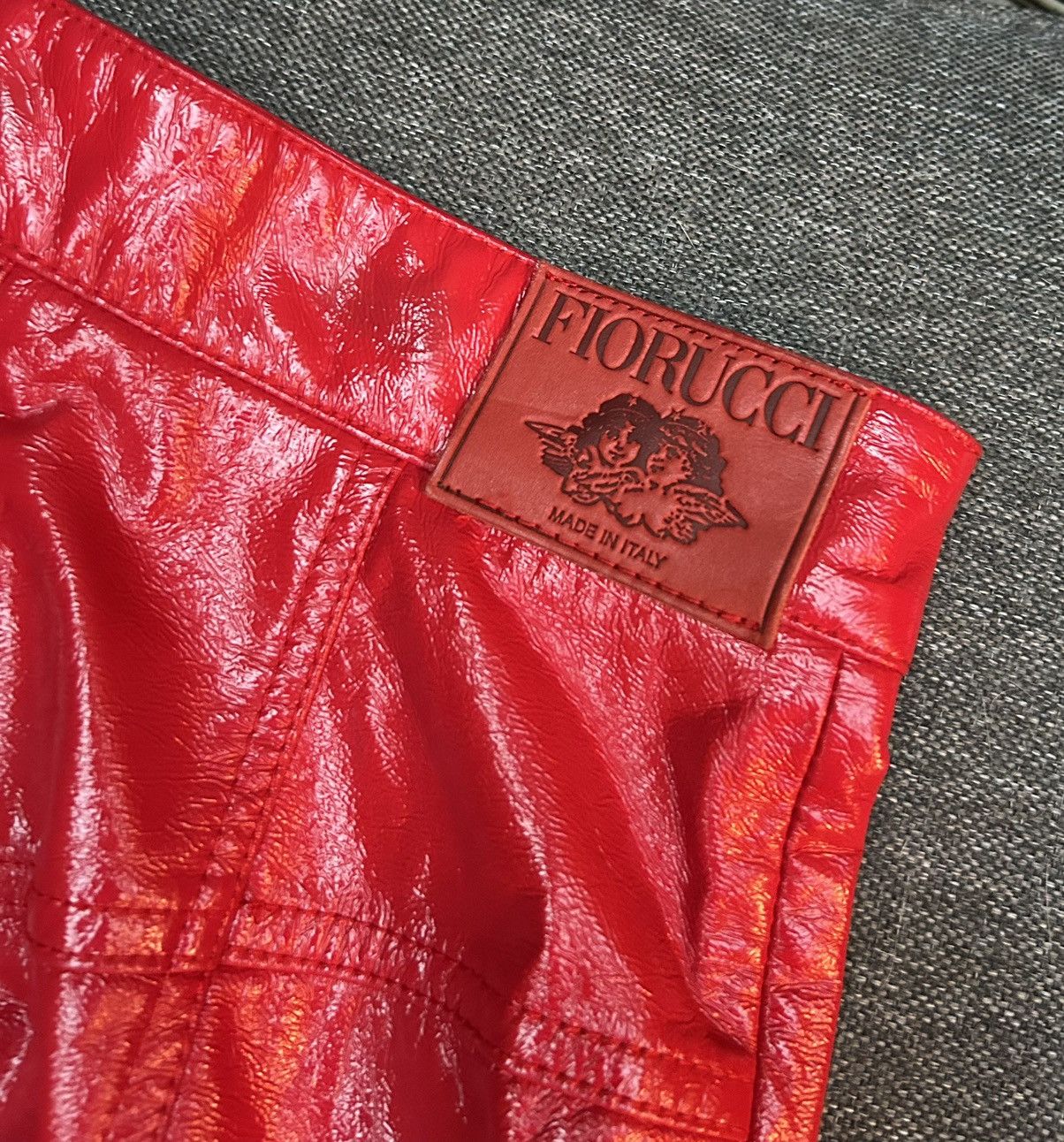 Fiorucci FIORUCCI Red Vinyl Margot Skinny Skirt Size 24 Made In Italy Size 24" / US 00 / IT 34 - 3 Thumbnail