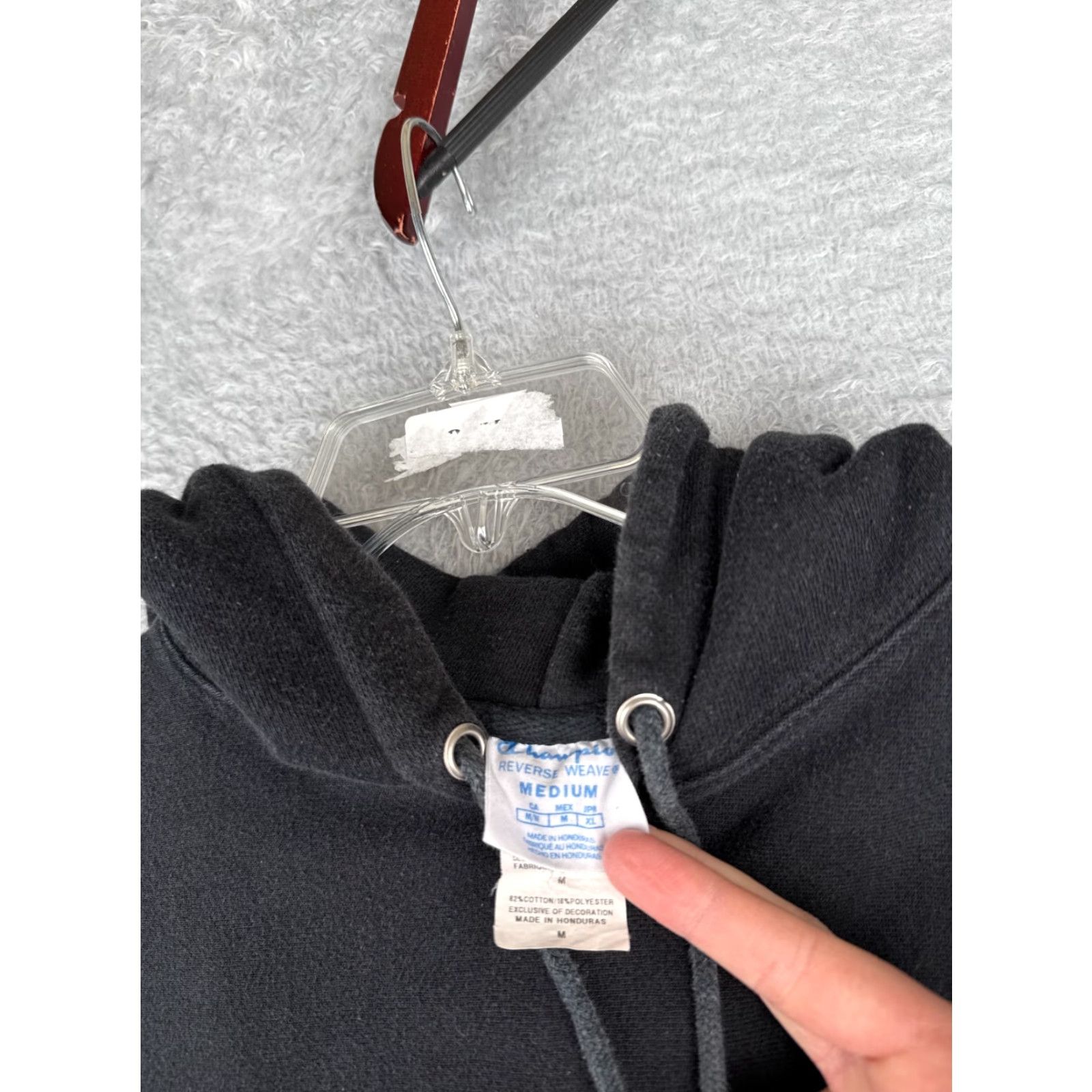 Champion Champion Hoodie Adult Medium Black Pullover Sweatshirt Logo Reversible Weave Size US M / EU 48-50 / 2 - 7 Thumbnail