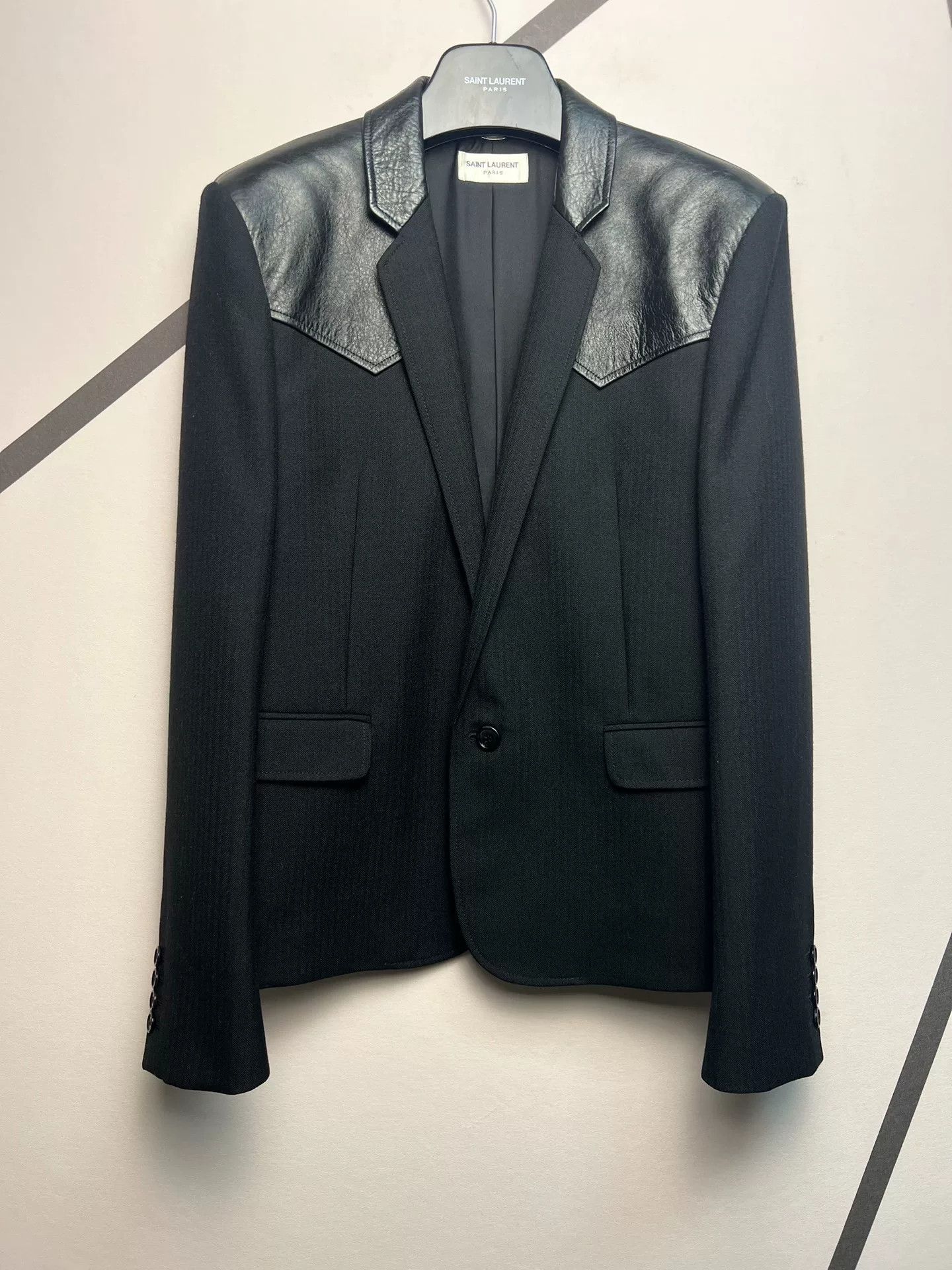 Saint Laurent Paris Saint Laurent SLP Sheepskin Wool Blazer Size US M / EU 48-50 / 2 - 1 Thumbnail