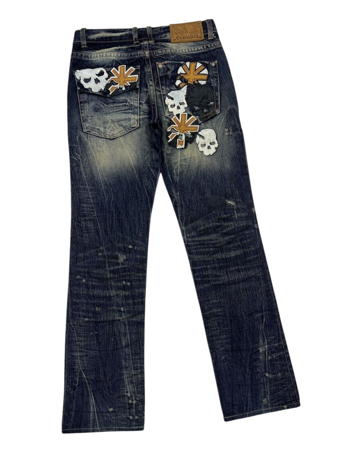 Affliction 🔥Vintage Skulls Denim Cloud72 Distressed Denim Jeans Lgb Size US 30 / EU 46 - 6 Thumbnail