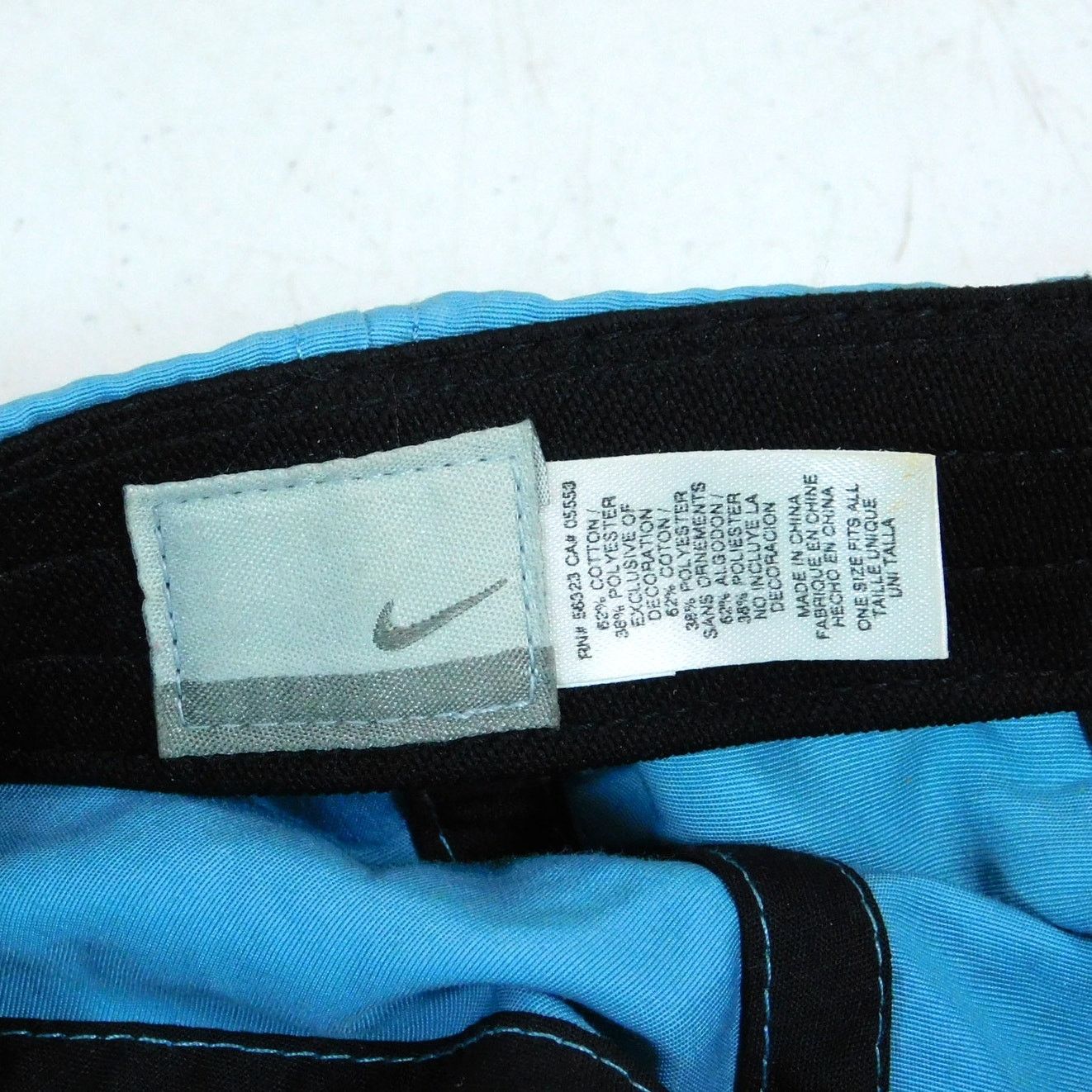 Nike Nike Gray Tag Dad Hat Light Blue Black Swoosh Strapback Size ONE SIZE - 7 Thumbnail
