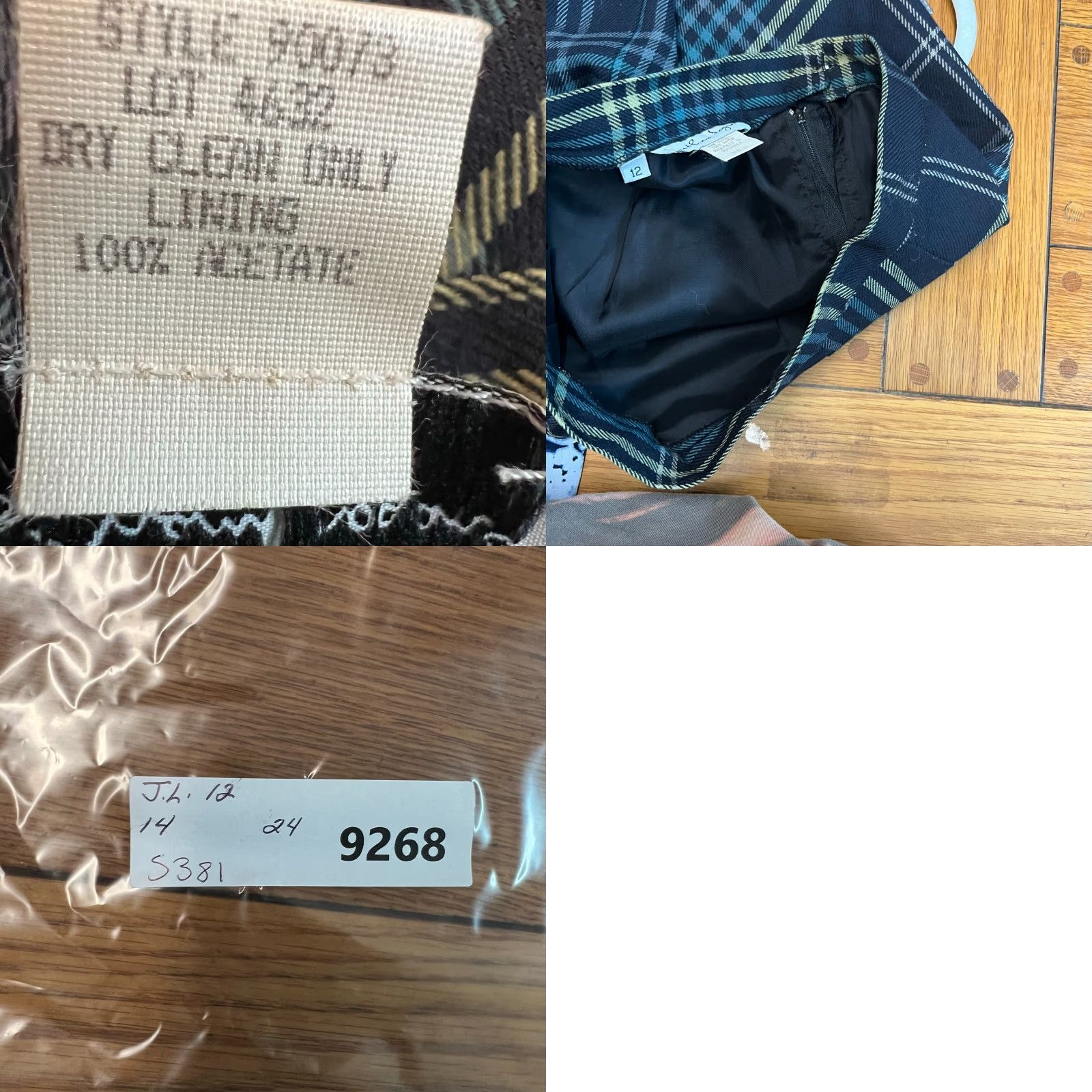 Vintage VINTAGE Jonathan Logan Plaid Skirt Women Size 12 Blue Lined Zip Knee Length 80s 90s Womens Size 34" / US 12 / IT 48 - 8 Thumbnail