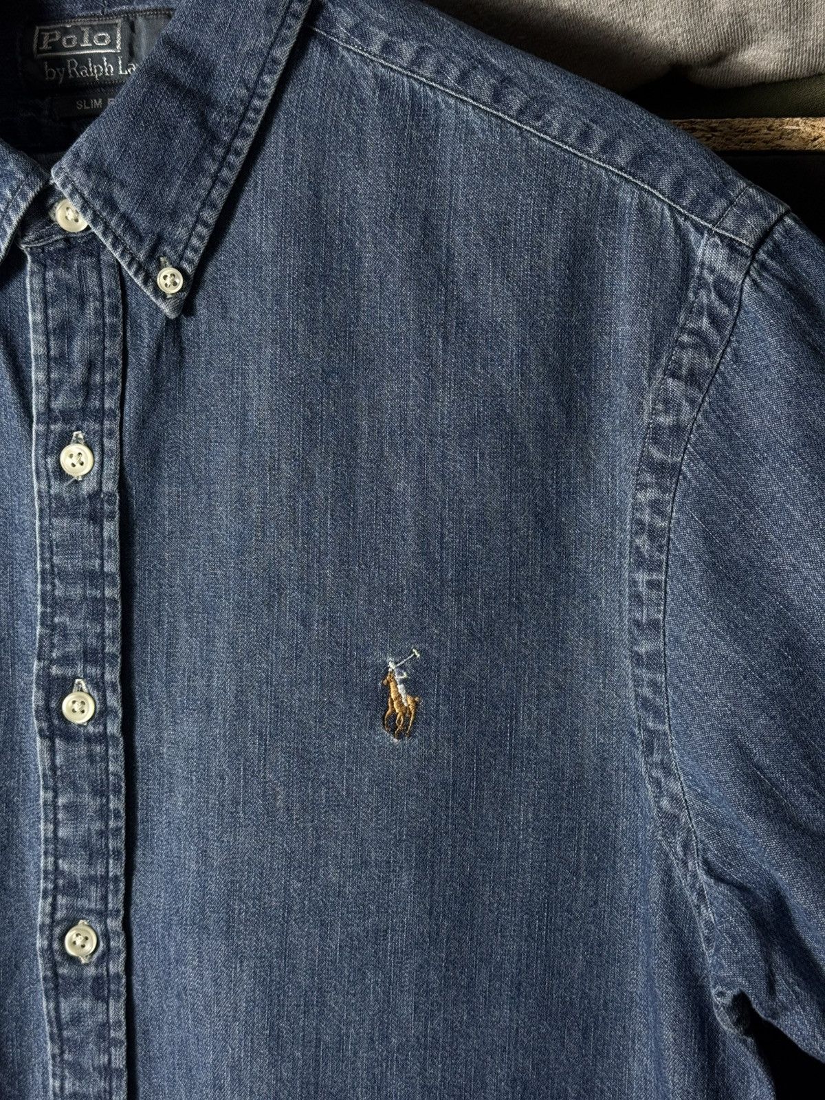Polo Ralph Lauren Vintage Polo Ralph Lauren Denim Button Up Shirt Slim Fit Size US M / EU 48-50 / 2 - 4 Thumbnail