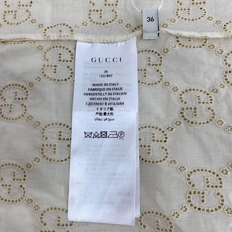 Gucci Gucci Beige Double G Embroidered Long Sleeve Shirt-2506 Size XS / US 0-2 / IT 36-38 - 5 Thumbnail