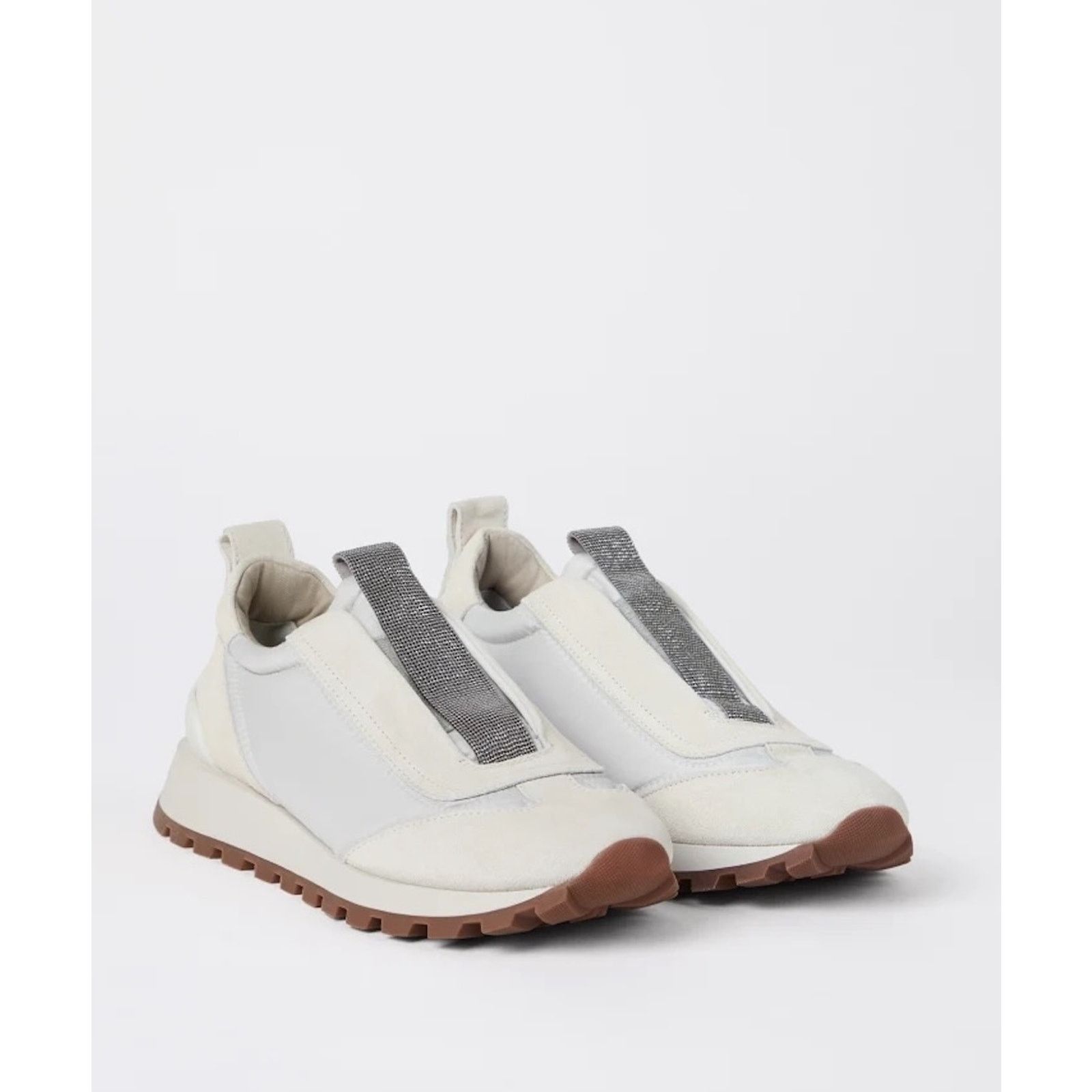 Brunello Cucinelli Brunello Cucinelli monili Suede sneakers White 36.5 Size US 6.5 / IT 36.5 - 2 Thumbnail