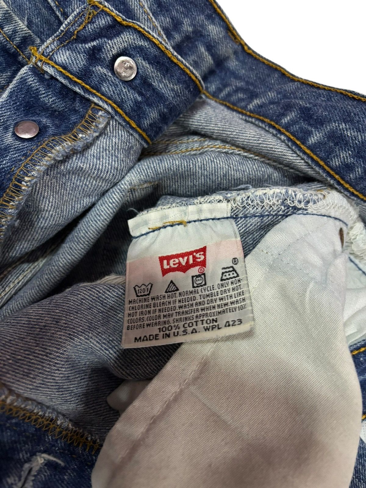 Levi's Vtg 90s Levis 501 Distressed Ripped Jeans Size US 31 - 7 Thumbnail
