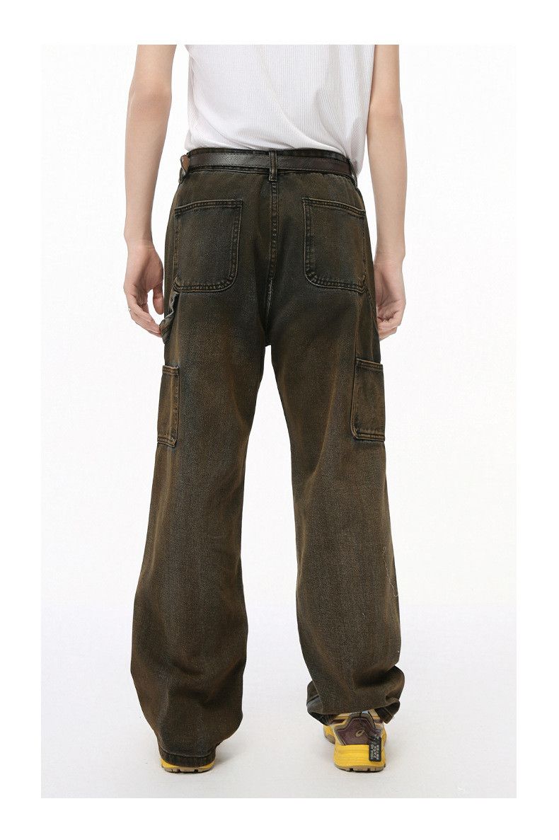 Japanese Brand × Jean American high street retro distressed cargo straight jeans Size US 32 / EU 48 - 5 Thumbnail