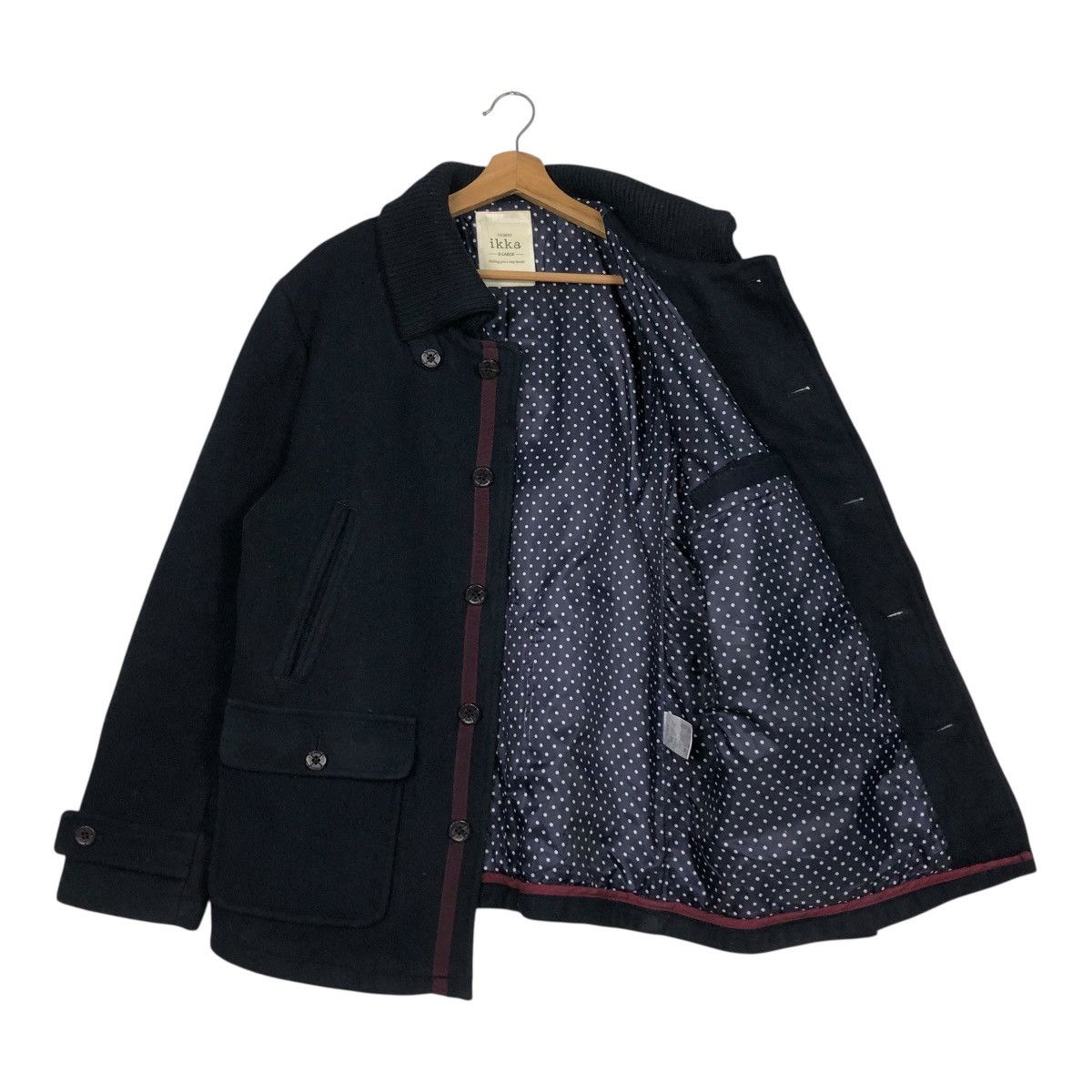 Japanese Brand 🔥VINTAGE WOOL CHORE JACKET DOUBLE COLLAR IKKA ISSEY MIYAKE Size US XL / EU 56 / 4 - 13 Thumbnail