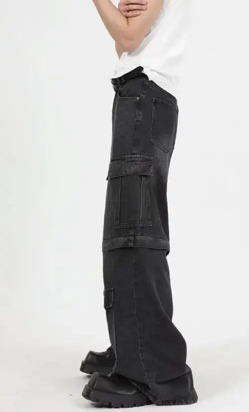 Jean Retro heavy industry large pocket patchwork work jeans Size US 32 / EU 48 - 6 Thumbnail