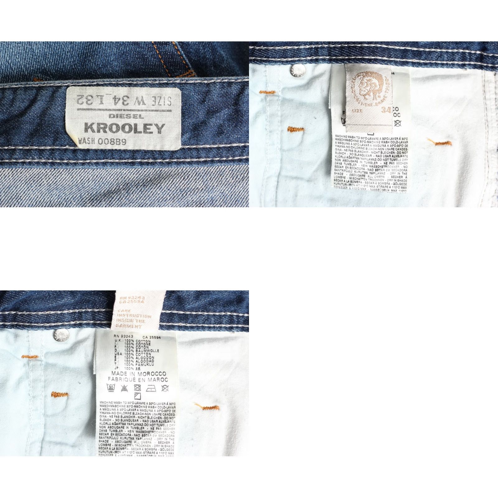 Diesel DIESEL KROOLEY 008B9 Slim Carrot Jeans Men 34 W34 L32 DZ8320 Jeans Men's 34 Slim Carrot Denim Blue KD DZ8320 Size US 34 / EU 50 - 8 Thumbnail