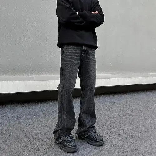 Jean Loose Straight-leg Flared Black Jeans Size 28 Size US 34 / EU 50 - 3 Thumbnail