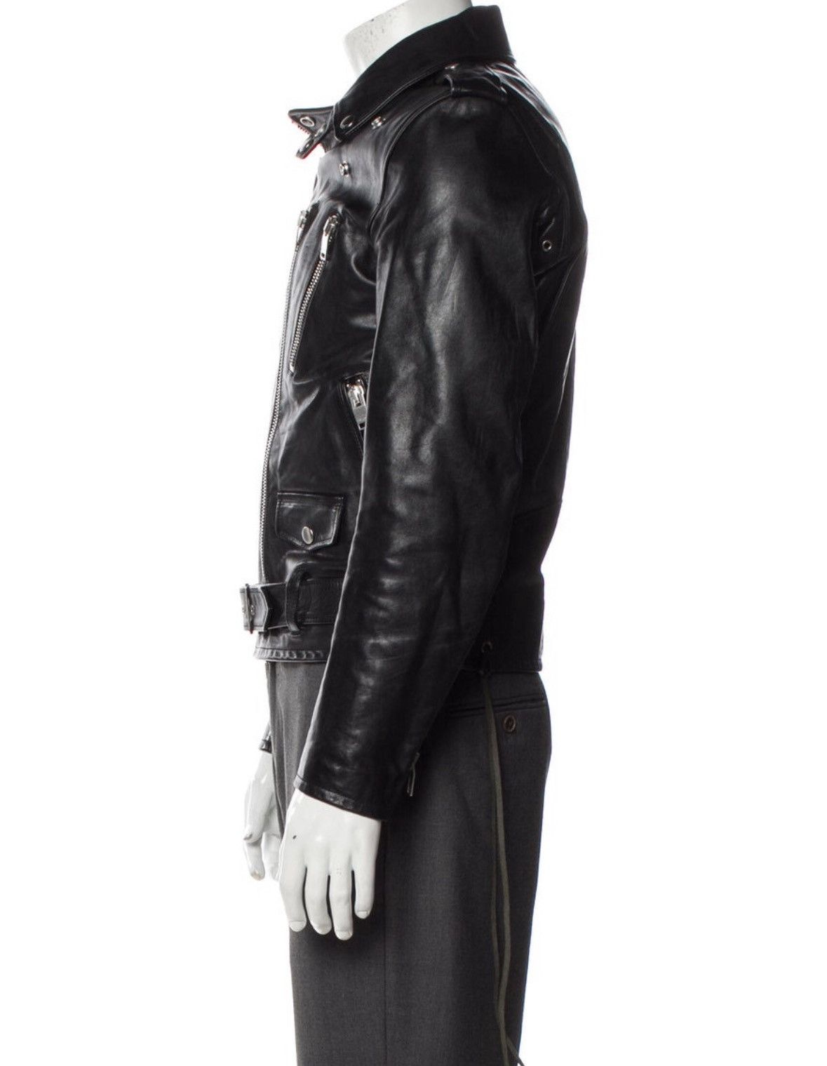 Saint Laurent Paris Hedi Slimane Saint Laurent Paris Calfskin Moto Jacket Black Size US S / EU 44-46 / 1 - 4 Thumbnail